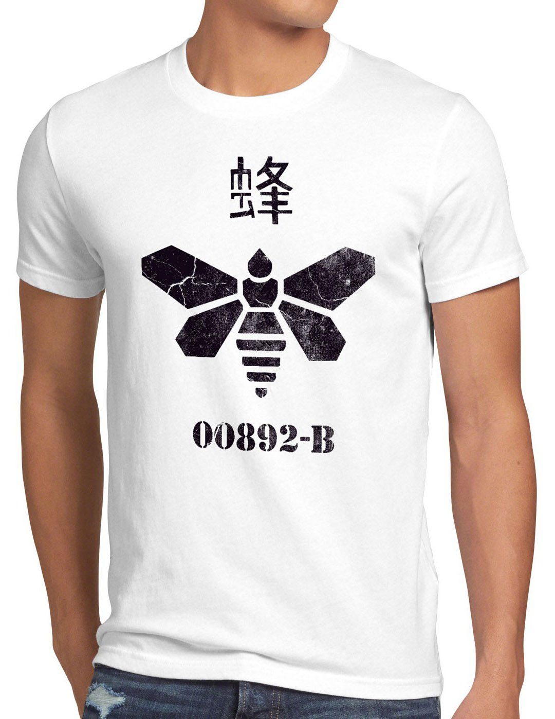 style3 Print-Shirt Herren T-Shirt Golden Moth Chemical breaking walter chemie bad biene heisenberg weiß