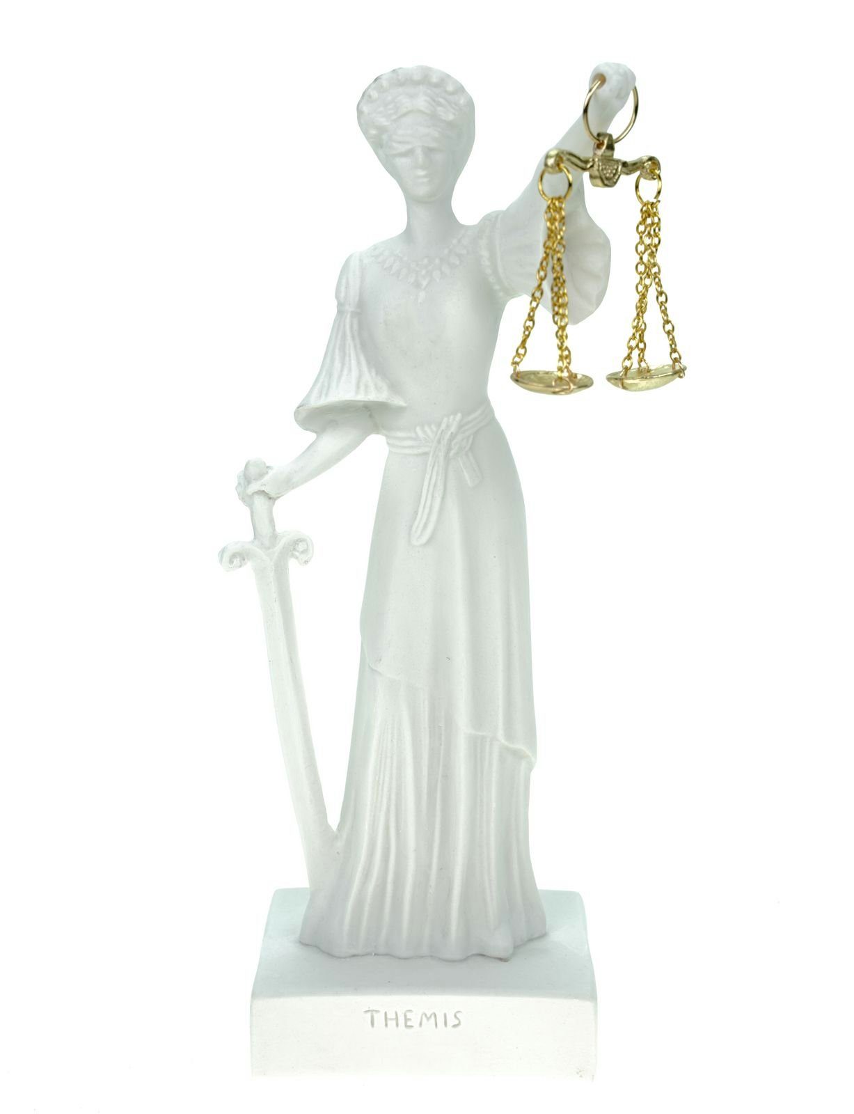 Kremers Schatzkiste Dekofigur Alabaster Justitia Göttin Figur Göttin der Gerechtigkeit 25 cm