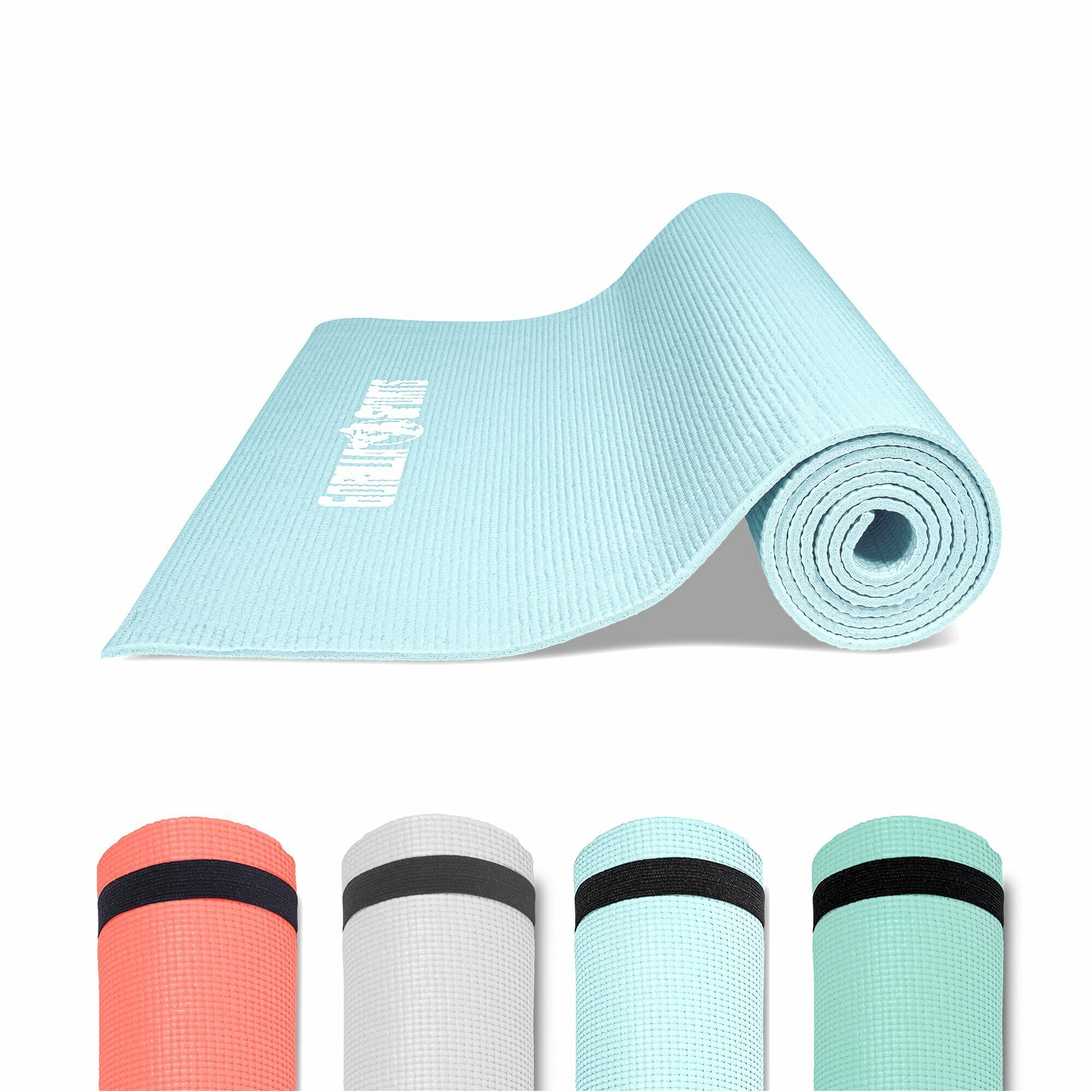 Yogamatte Fitnessmatte mit Tragegurt, 180x60x0,5cm, Rutschfest, Pilatesmatte