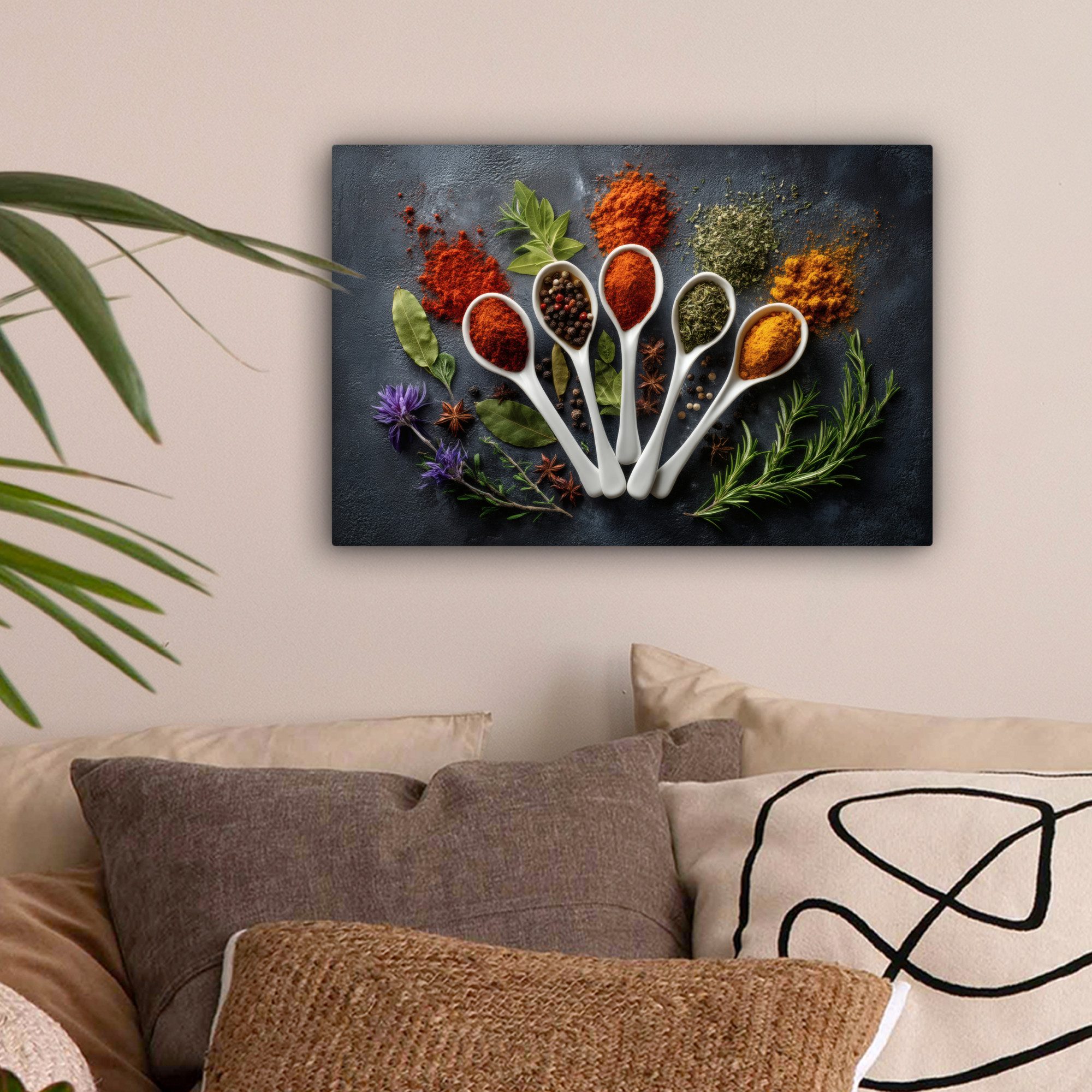 OneMillionCanvasses® Leinwandbild Löffel - Weiß - günstig online kaufen