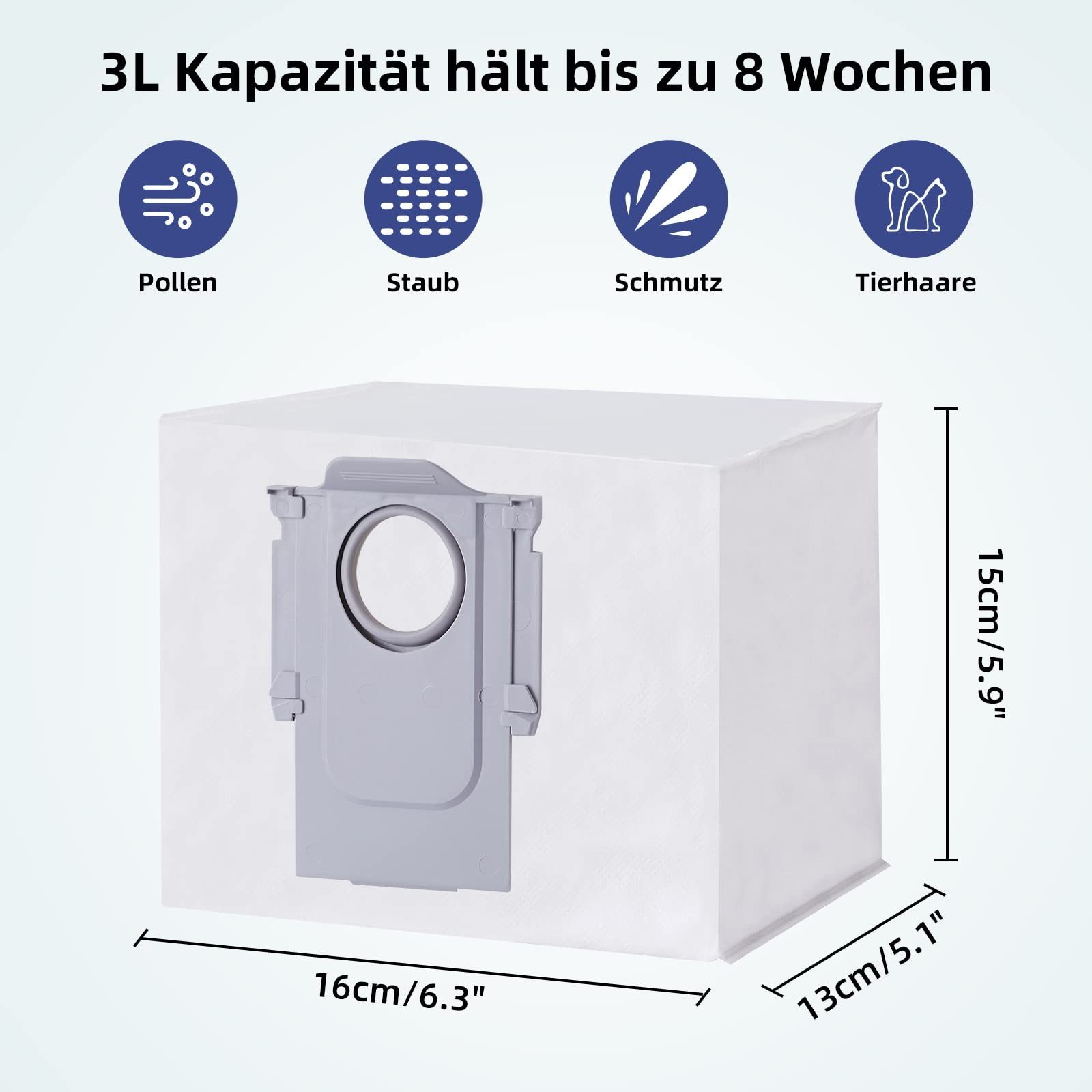 Thumbnail - Roborock Staubsaugerbeutel Staubbeutel Zubehörset für S8 PRO/ S7 MAX Ultra/ Q7 MAX+/ Q8 MAX+ 6PCS, Großer Kapazität Ersa...