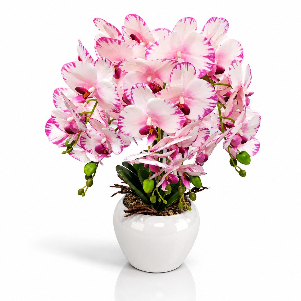 Kunstorchidee PASCH® Orchidee künstlich wie echt in Hochglanz-Keramiktopf Orchidee, PASCH, Hochglanz Keramiktopf