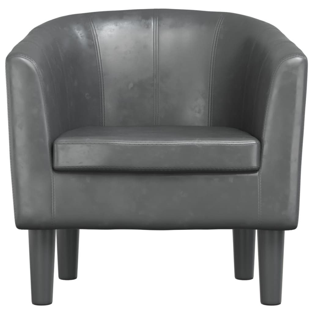 vidaXL Sessel Clubsessel Grau Kunstleder (1-St) günstig online kaufen