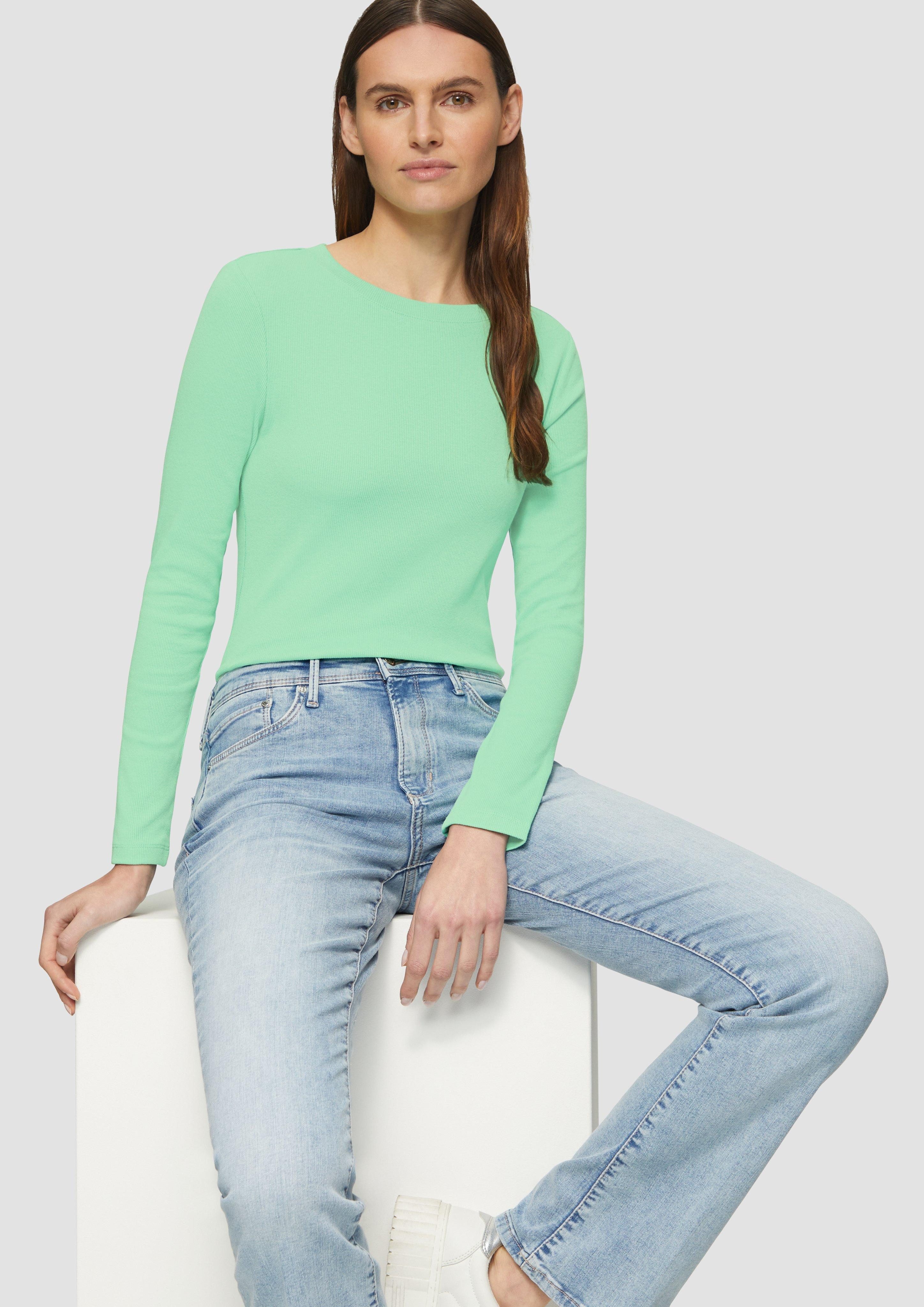 s.Oliver Langarmshirt Geripptes Langarmshirt im Slim günstig online kaufen