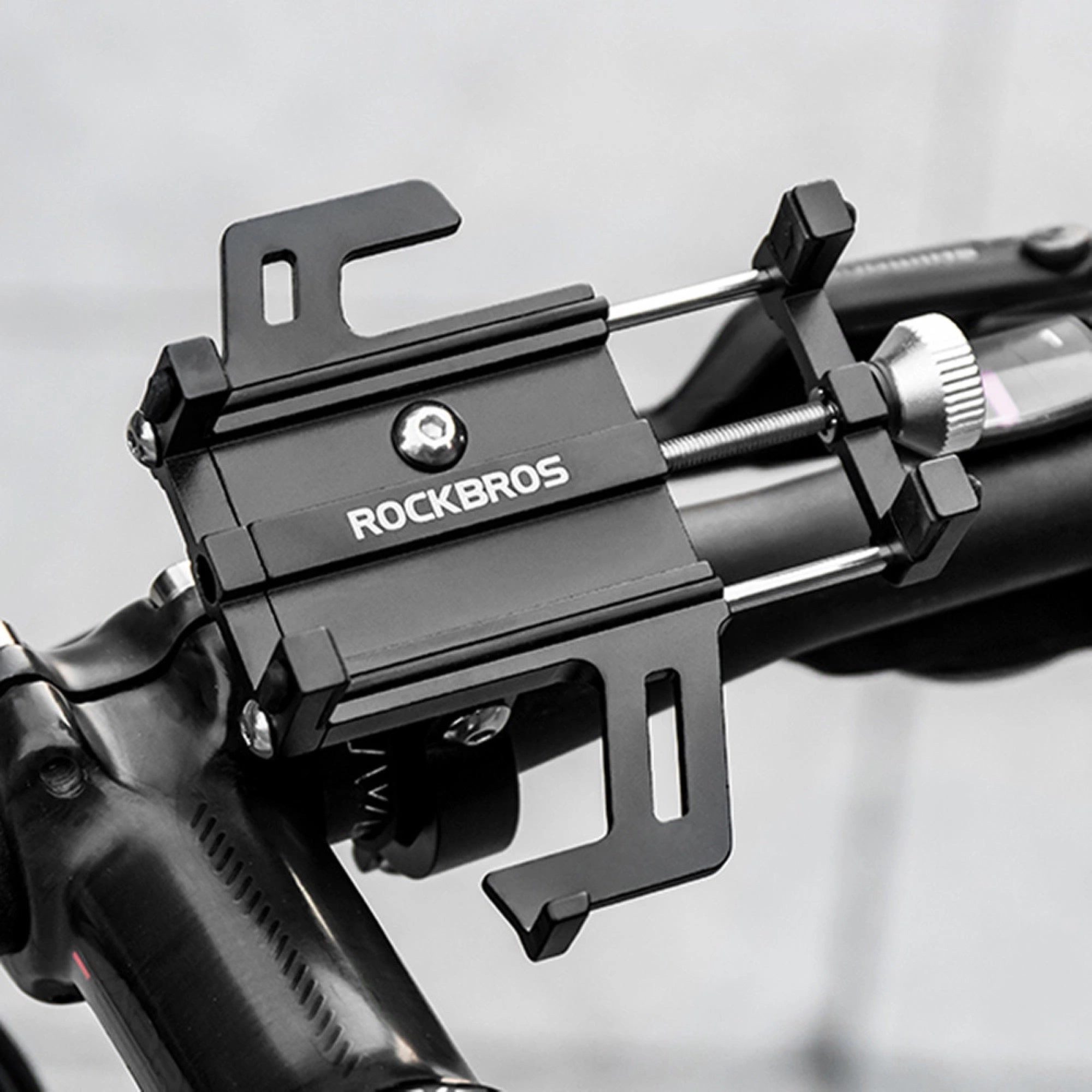 ROCKBROS Handy-Halterung Fahrrad-Handyhalter aus Aluminiumlegierung Schwarz