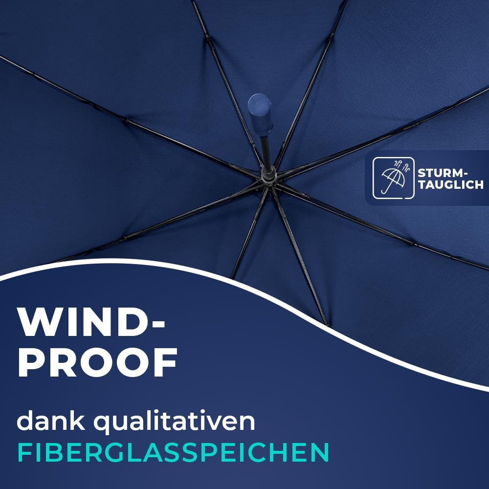 Langenberg Stockregenschirm LANGENBERG Regenschirm groß mit [Ø138 CM SPANNWEITE] Sturmfest, ☑ UNSERE EMPFEHLUNG