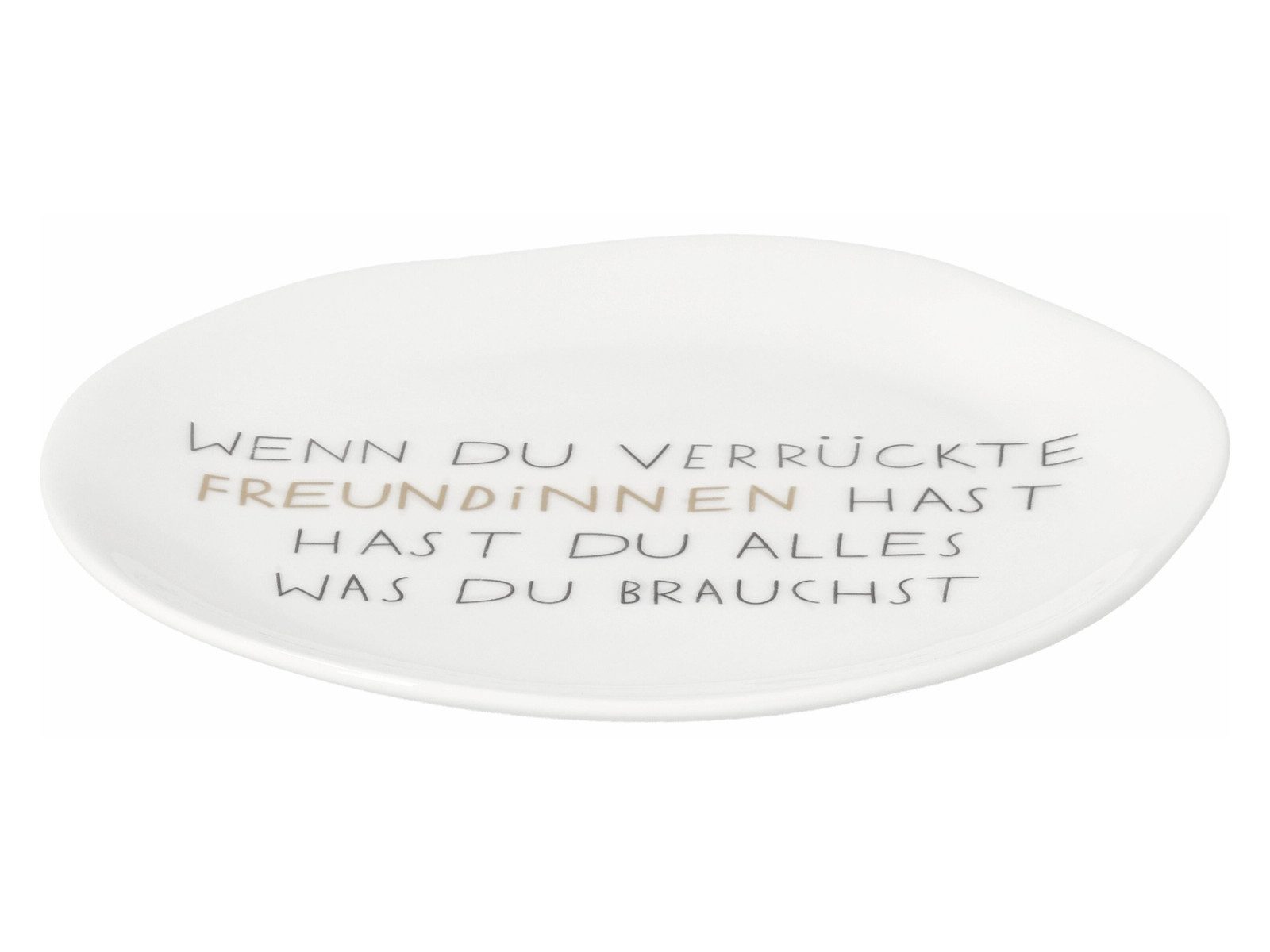 räder design stories Servierteller Mix & Match Teller klein Verrückte Freundinnen weiß 14cm, Porzellan, (Snackteller)