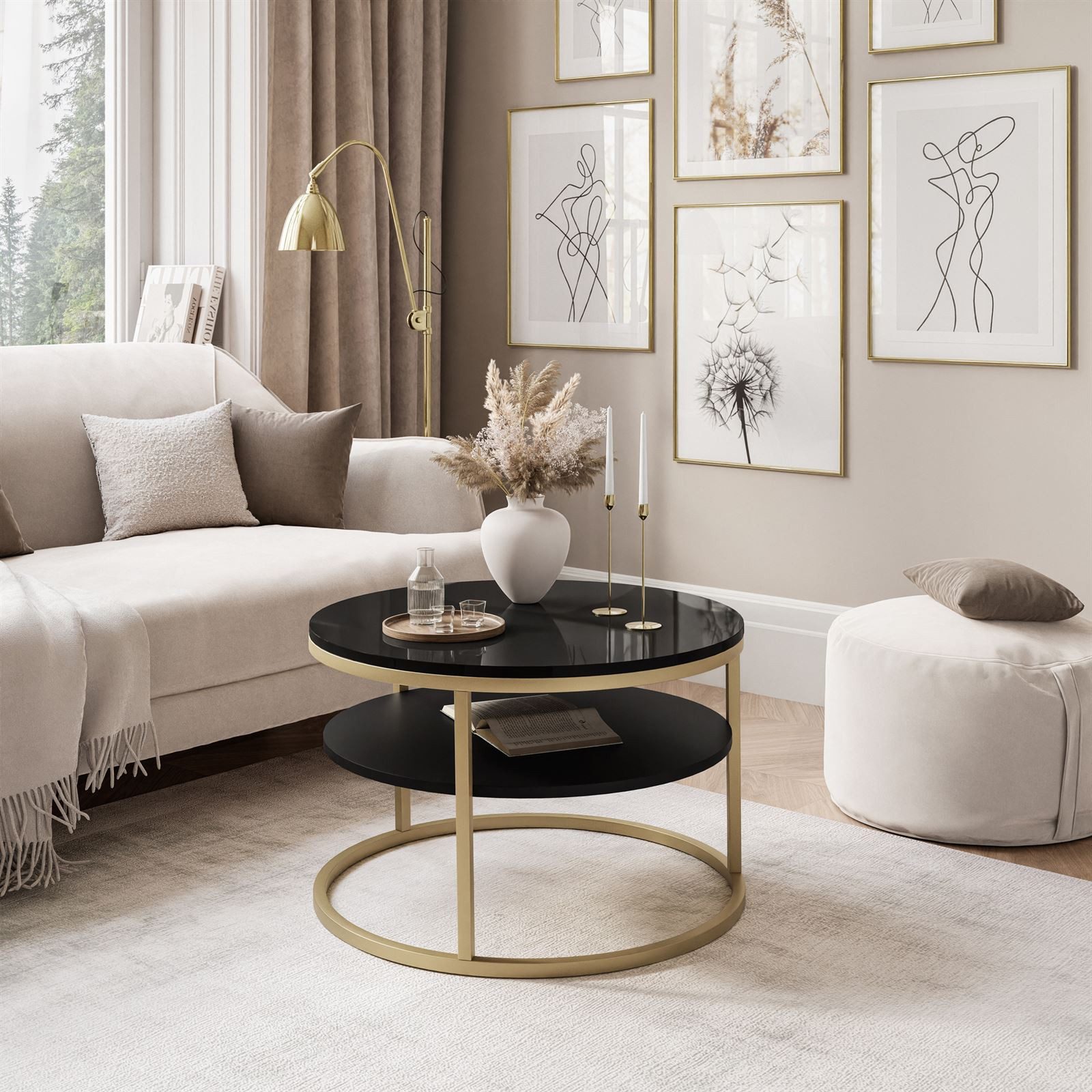 Lookway Couchtisch Ciri 60 mit Ablage, günstig online kaufen