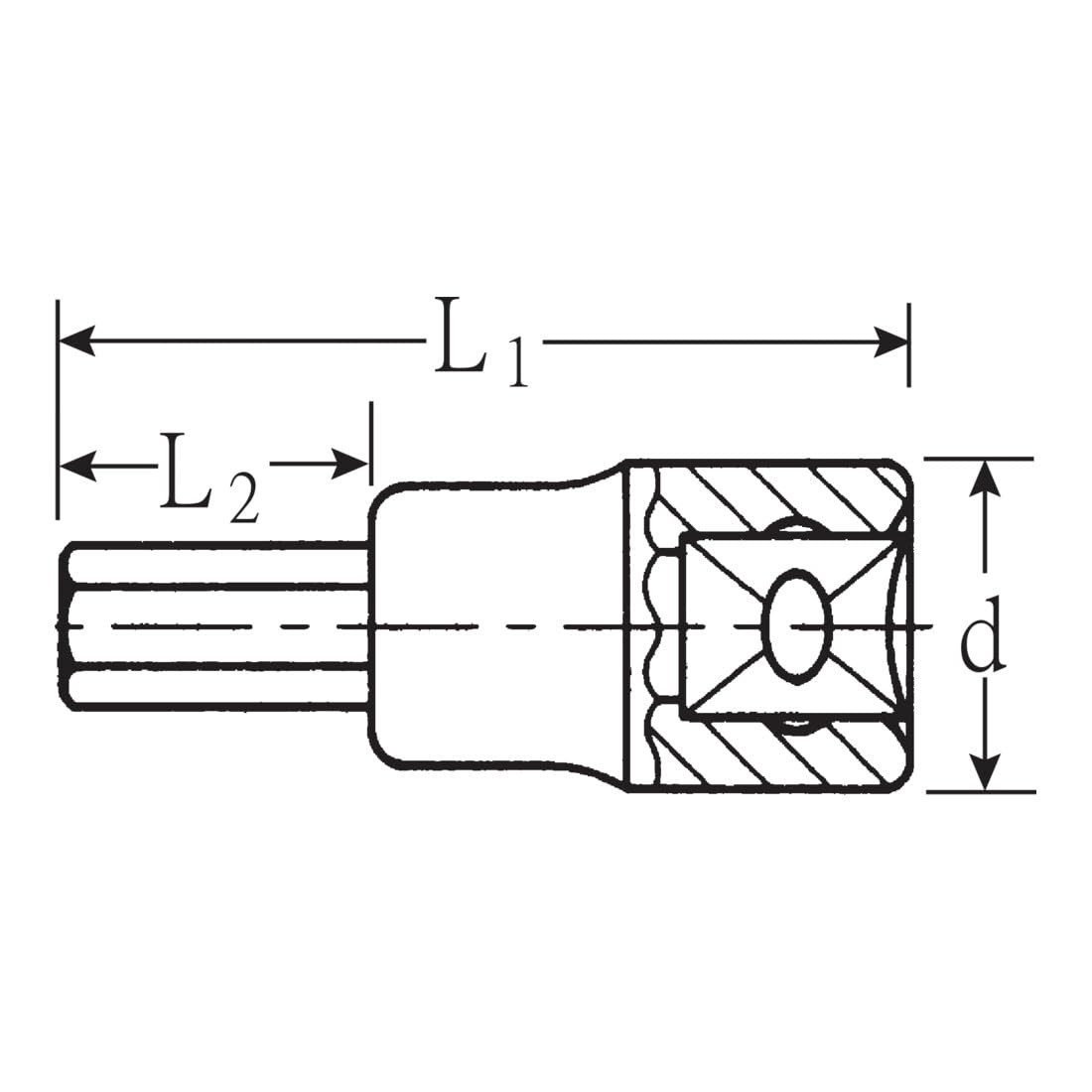 Stahlwille Steckschlüssel Stahlwille 1/2" (12,5mm) Schraubendrehereinsatz 6mm L.60mm