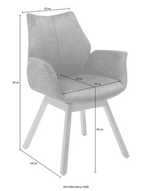 MCA furniture Armlehnstuhl Tacoma (Set, 2 St), 2er Set in Vintage Veloursoptik, 180° drehbar, bis 120 kg belastbar
