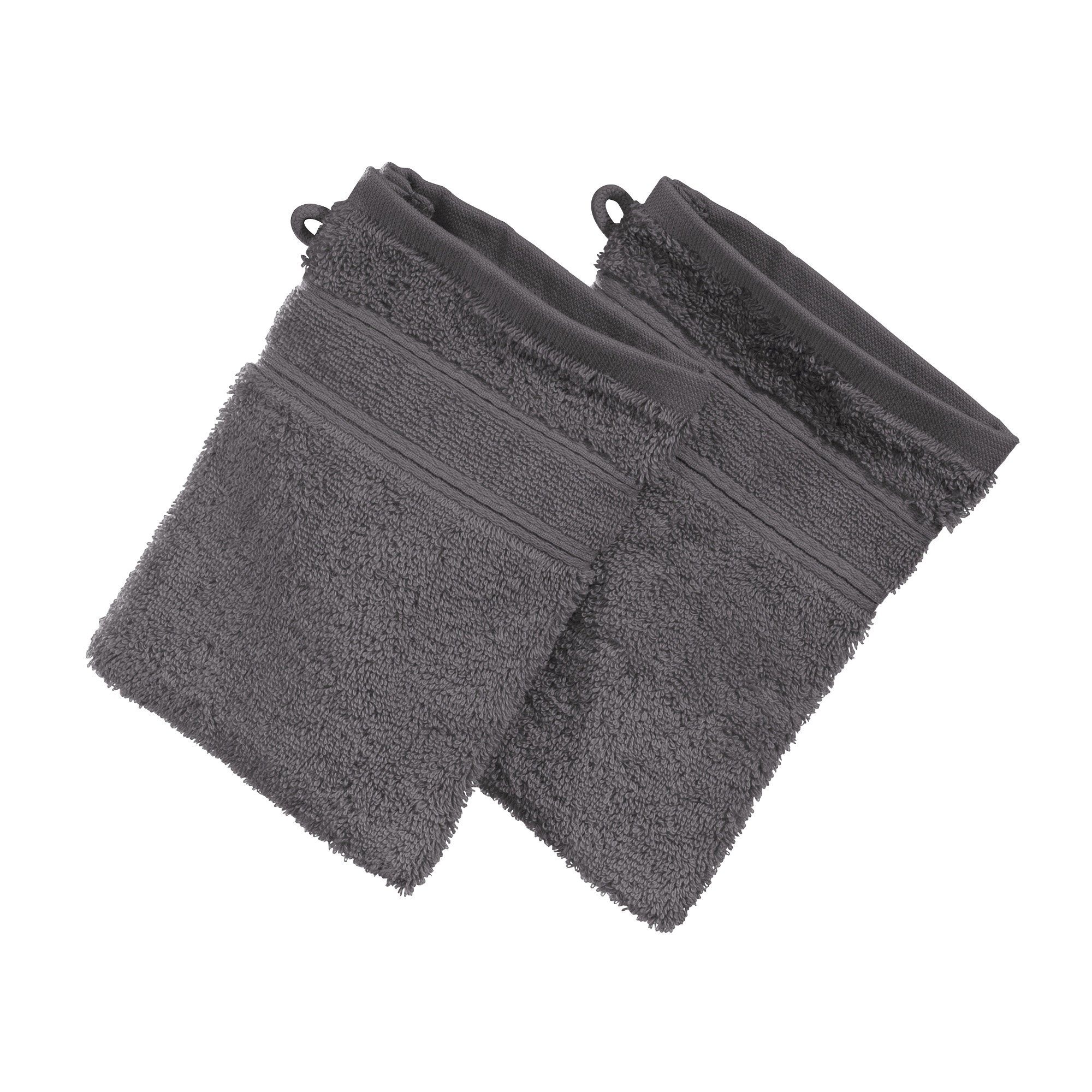Erwin Müller Waschhandschuh Waschhandschuh "Karlsruhe" 2er-Pack, Frottier, Walk-Frottier Uni