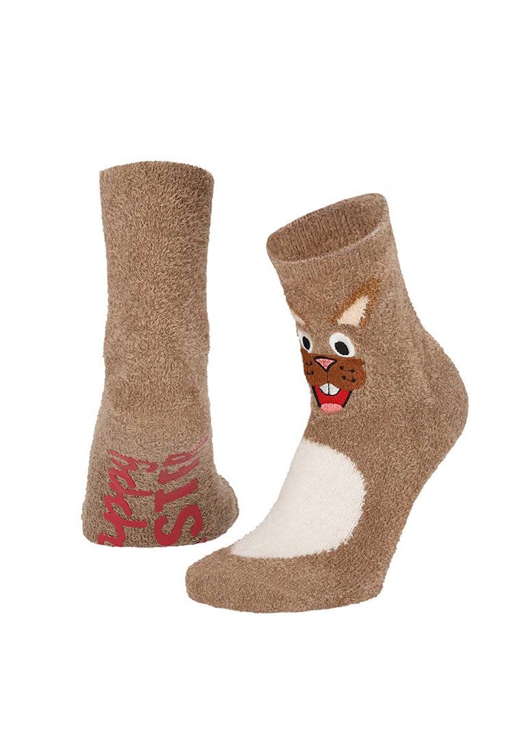 ABS-Socken Damen Stoppersocken Kuschelsocken 1 Paar Oster Tiermotiv Geschenkbox