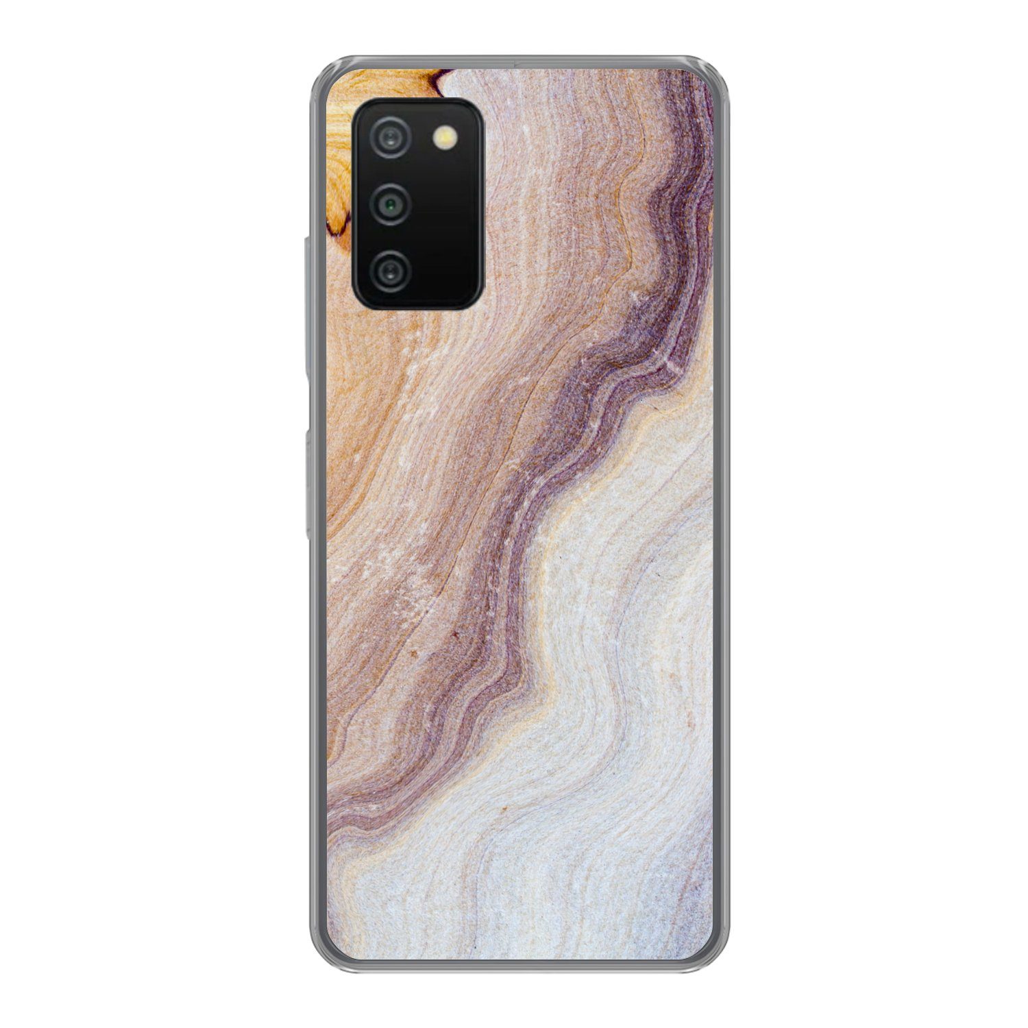 MuchoWow Handyhülle für Samsung Galaxy A03s Marmor - Textur - Sandstein - Gold - Marmoropt, Smartphone-Bumper, Print, Handy Schutzhülle Dünn