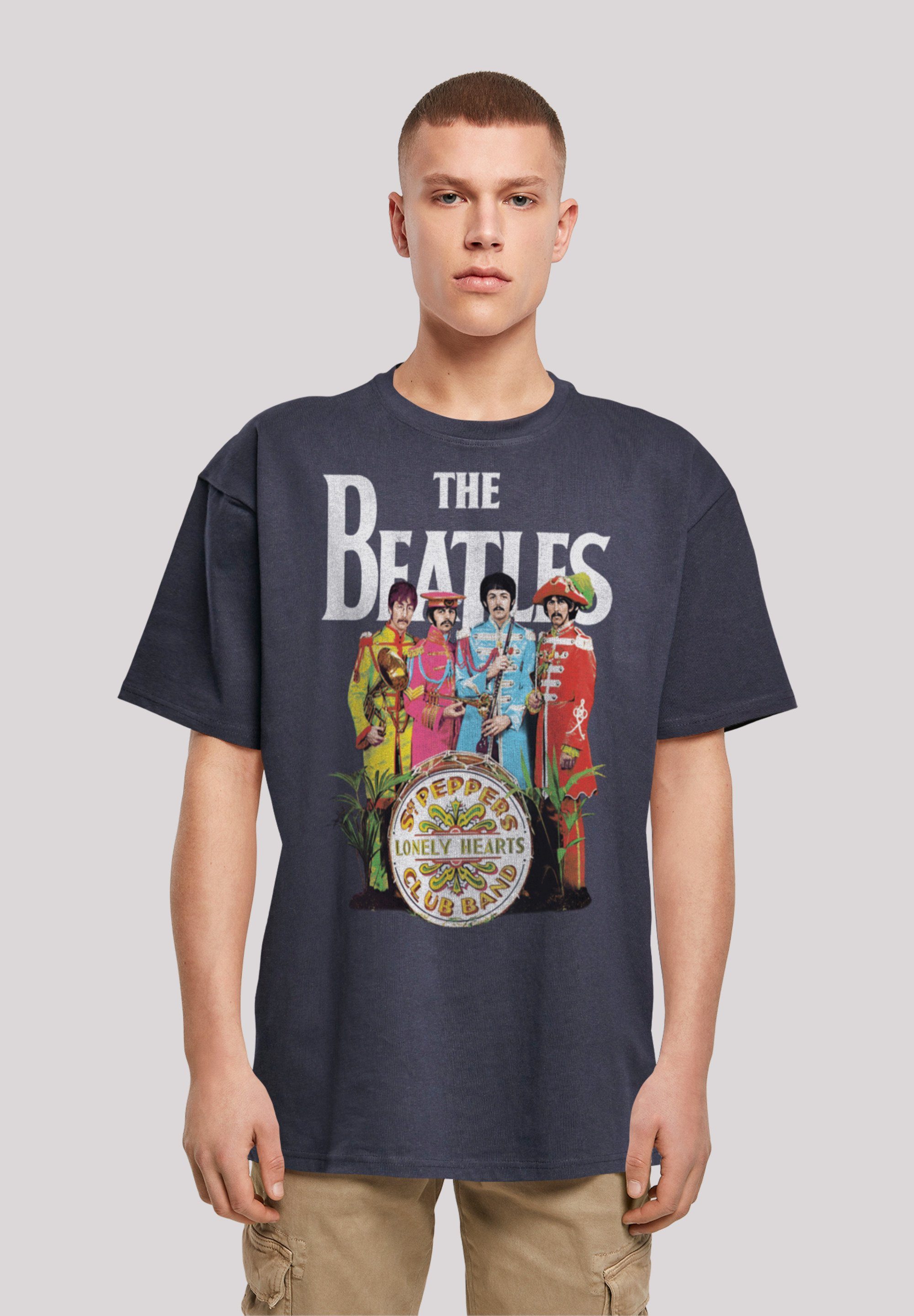 F4NT4STIC T-Shirt The Beatles Band Pepper Print Sgt navy Black