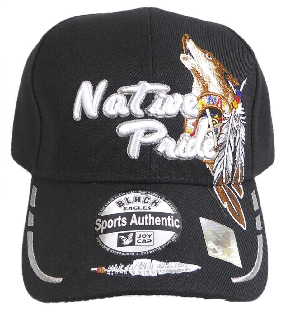 und Schriftzug Blau Wolf, Native Pride Federn Westernlifestyle Mit besti Baseball Cap