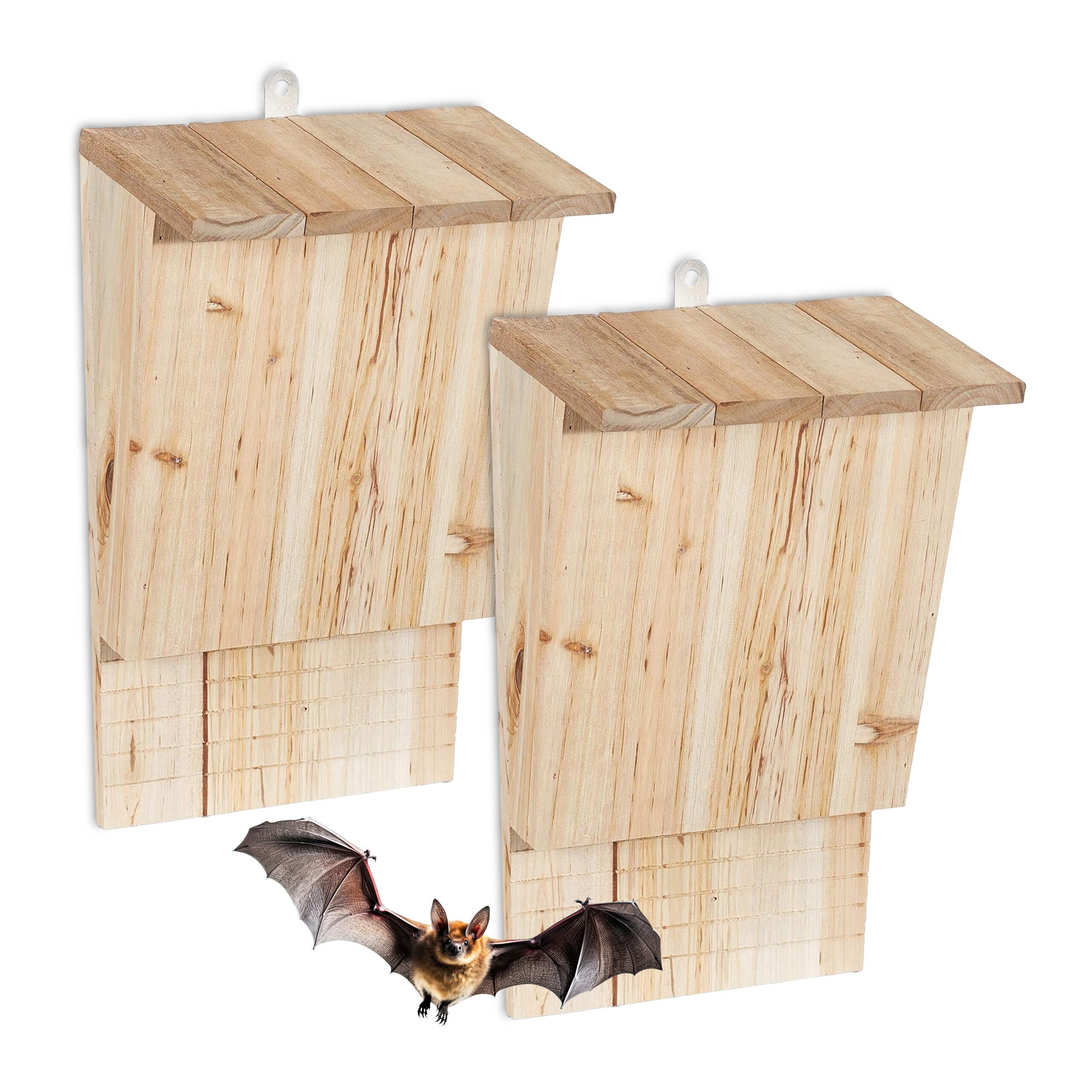 relaxdays Vogelhaus Fledermauskasten Holz 2er Set günstig online kaufen