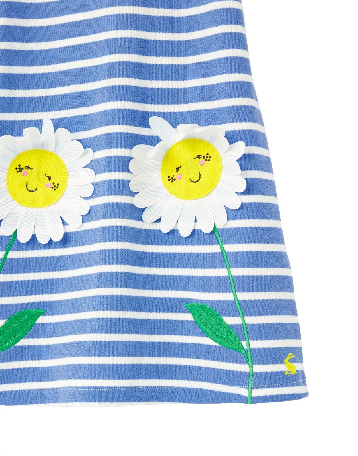 Tom Joule A-Linien-Kleid TOM JOULE Kleid Kaye lustige Blumen- Applikationen hellblau gestreift