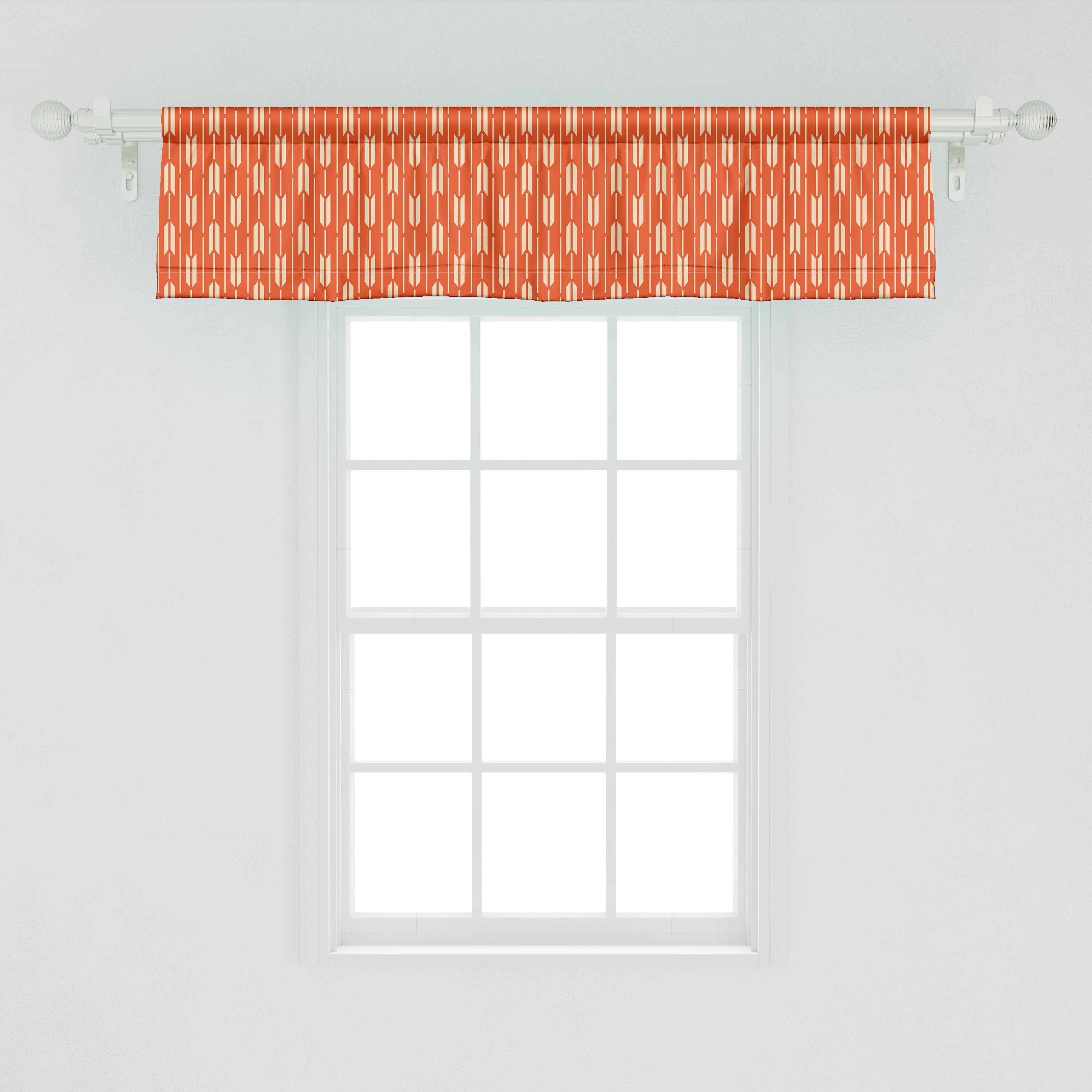 Scheibengardine Vorhang Volant für Küche Stangentasche, Geometrisch Pfeillinien Abakuhaus, mit Microfaser, Schlafzimmer Dekor