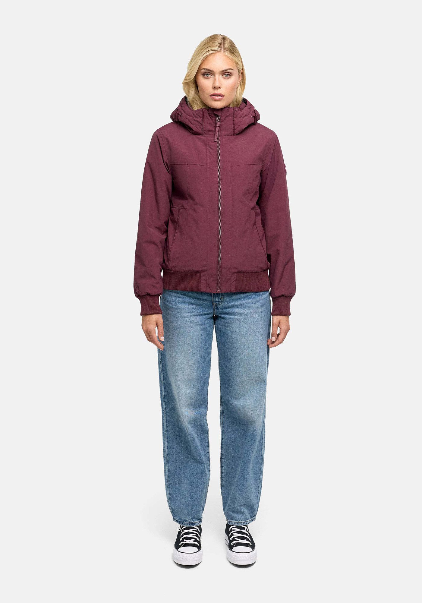 Marikoo Winterjacke Mooni 16 Gefütterte Übergangsjacke mit Kapuze und Kordelzug