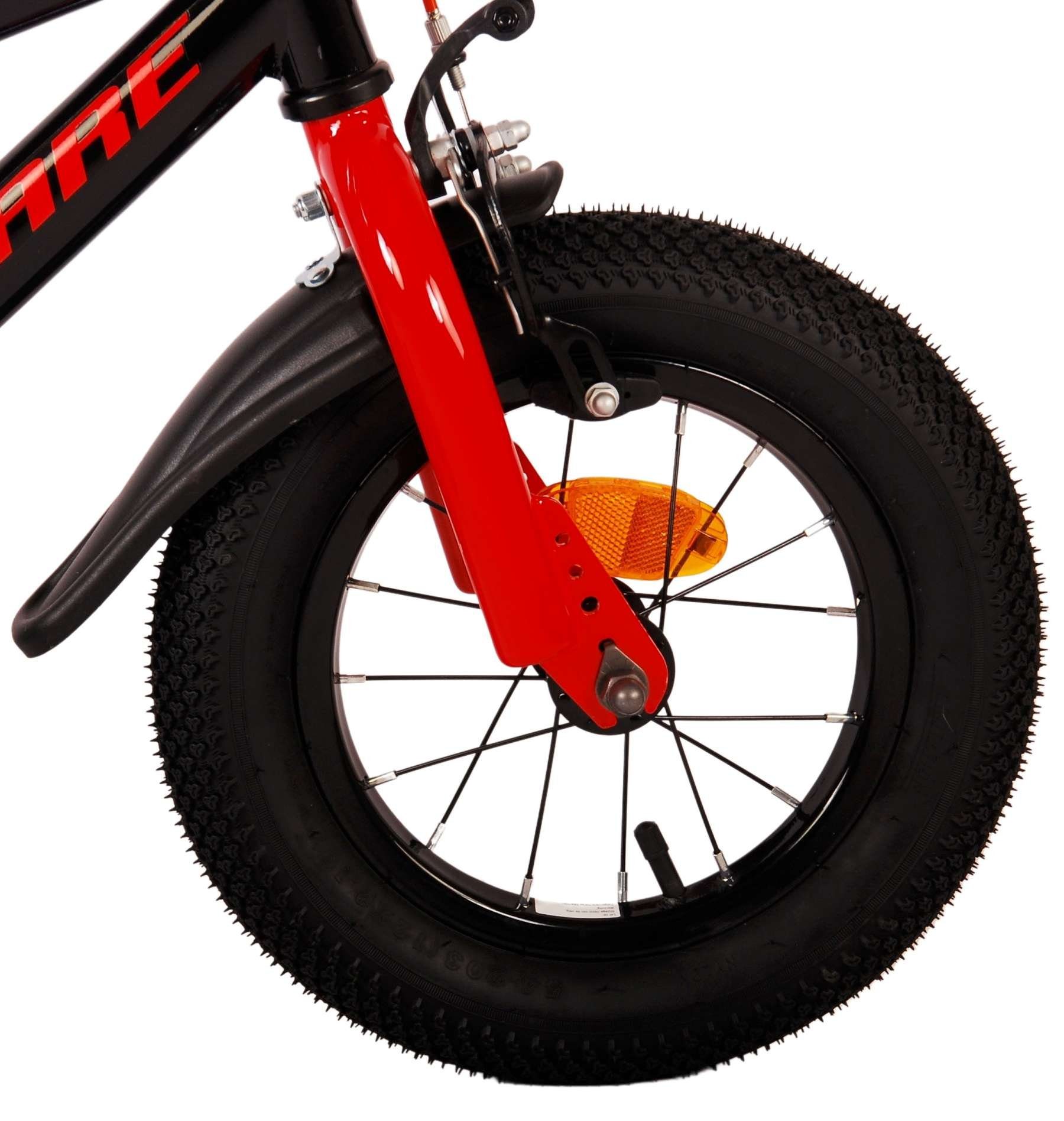 TPFSports Kinderfahrrad Fahrrad (Jungs Klingeln - und 12 Handbremse, - Super Fahrrad Rutschfeste Zoll 1 Gang, Kinder Rücktritt und 12 Volare Zoll mit Sicherheitsgriffe), Rot GT Stützrädern