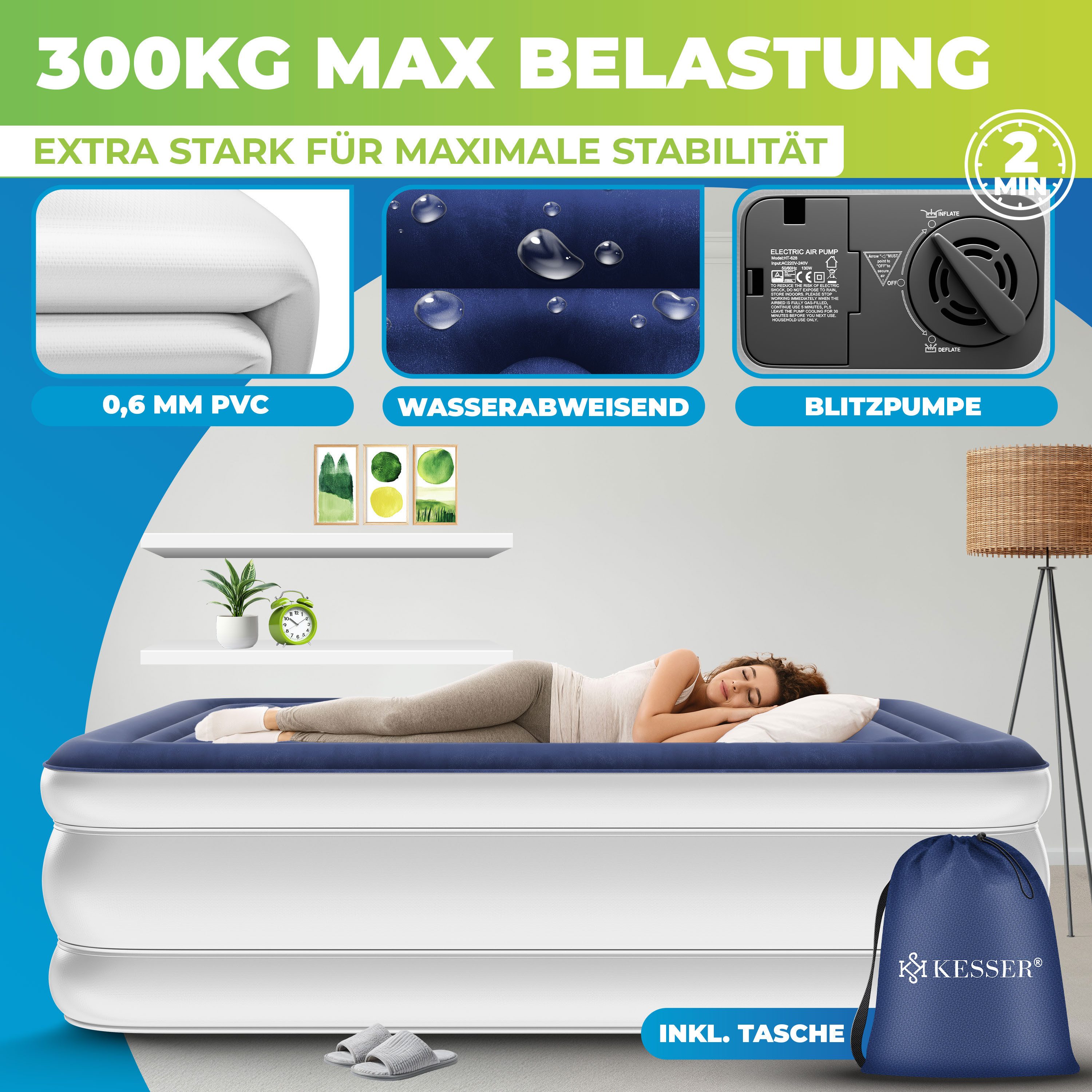KESSER Luftbett, Aufblasbare Matratze Luftbett eingebauter elektrischer Pumpe
