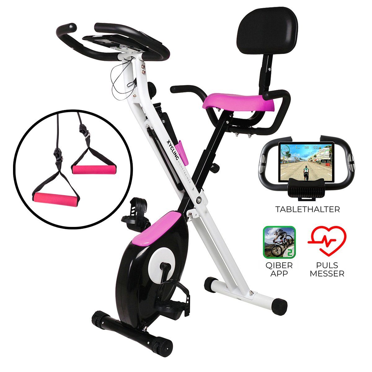 Heimtrainer Indoor bike Fitnessbike Fitnessgerät inkl Handpulsmessung Display 