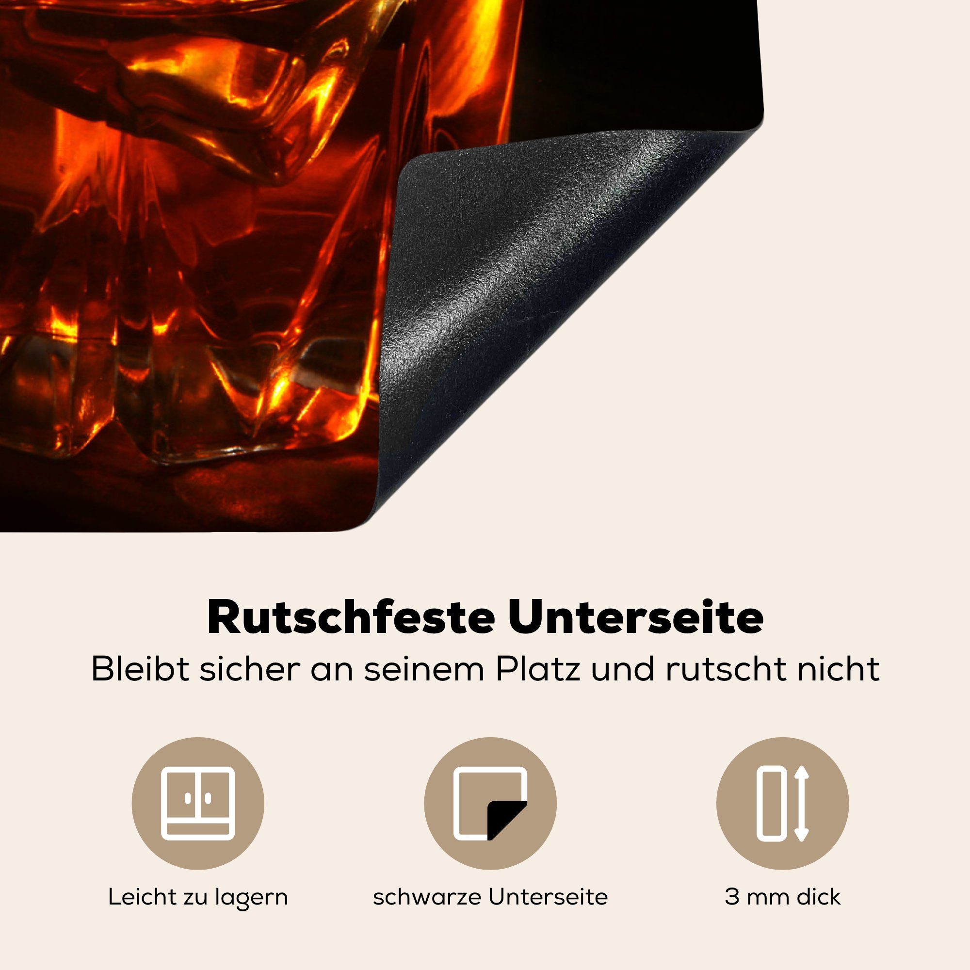 - Ceranfeldabdeckung (1 Induktionsschutz cm, - Induktionsmatte, - Vinyl, Whiskey Herdblende-/Abdeckplatte - Mobile nutzbar, Alkohol Arbeitsfläche 70x52 Spirituosen MuchoWow tlg),