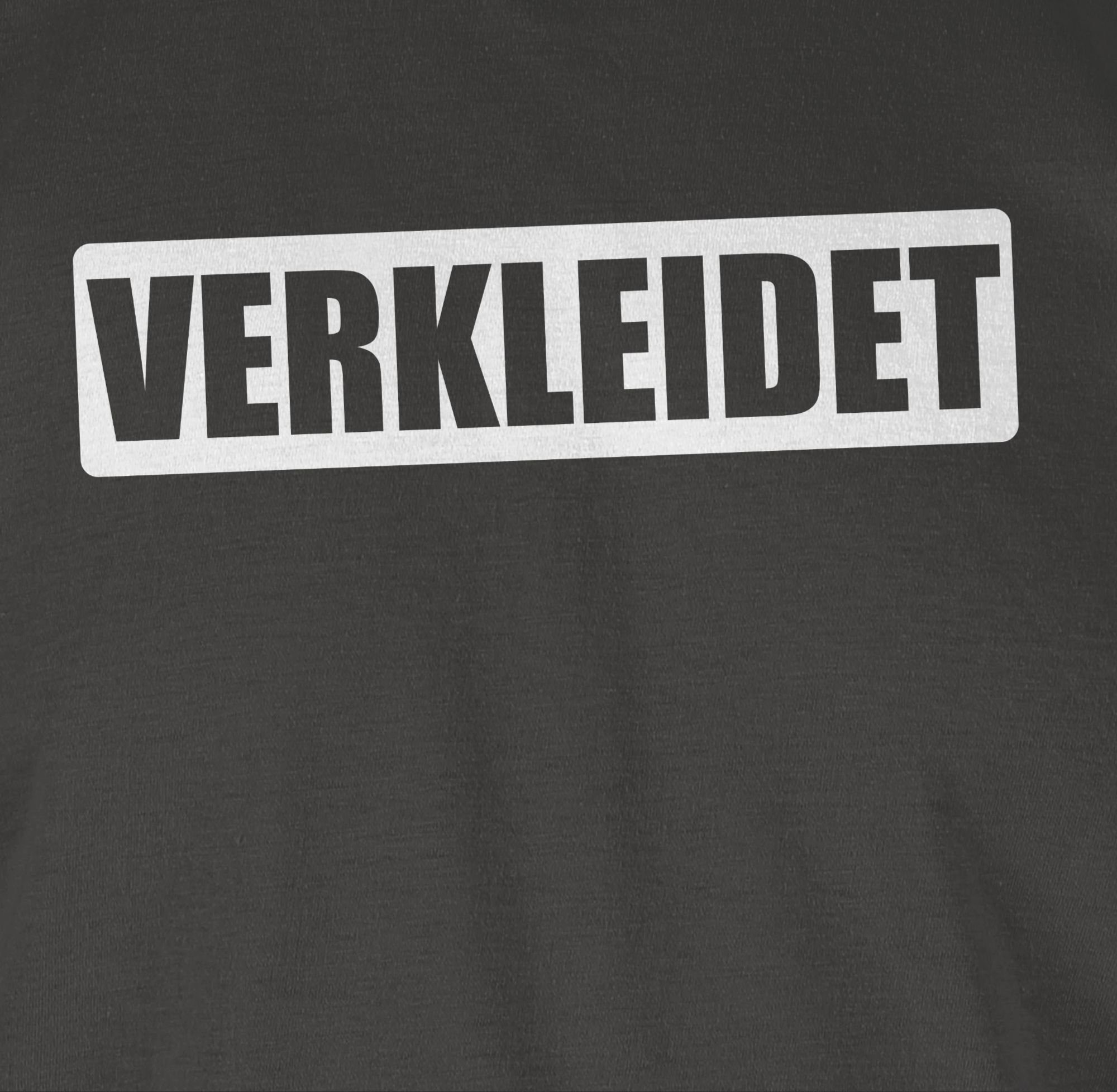 Shirtracer T-Shirt Verkleidet - Faschingskostüm Dunkelgrau Karneval Outfit 3 Ironie Lustig
