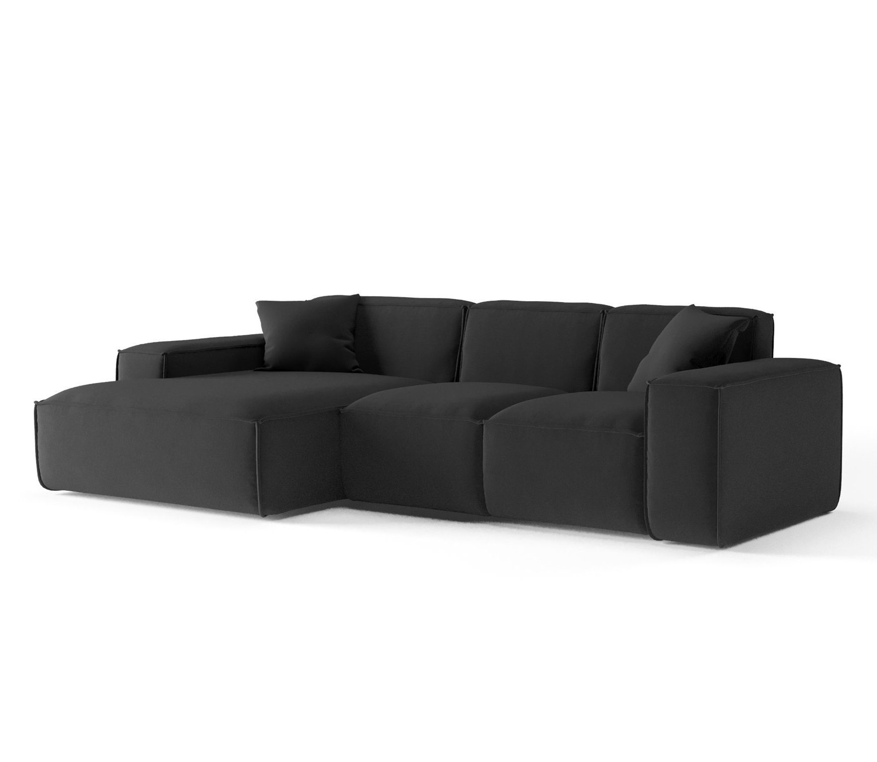 Fun Möbel Ecksofa Designersofa CELES PREMIUM Ottomane Rechts oder Links in Stoff, inkl. 2 Zierkissen