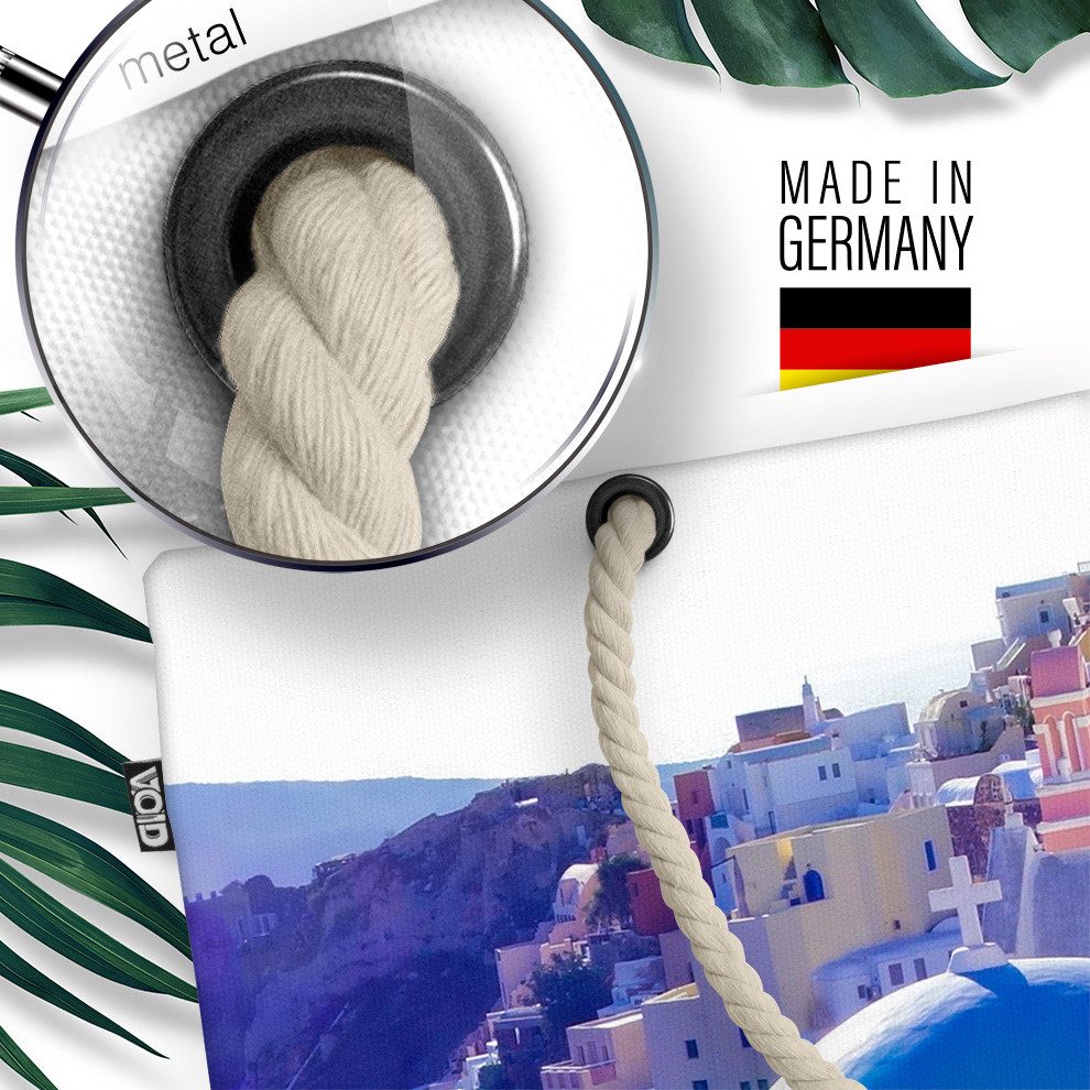 VOID Strandtasche (1-tlg), Santorini Beach Bag Griechenland Urlaub Insel Blaue Dächer Reise Mee