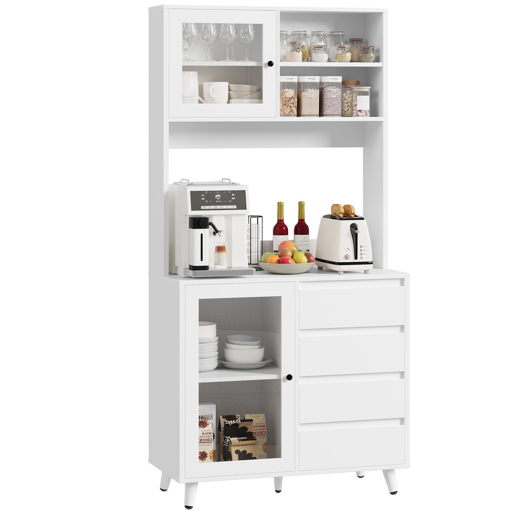 Homfa Küchenbuffet Küchenschrank Buffetschrank Hochschrank mit günstig online kaufen