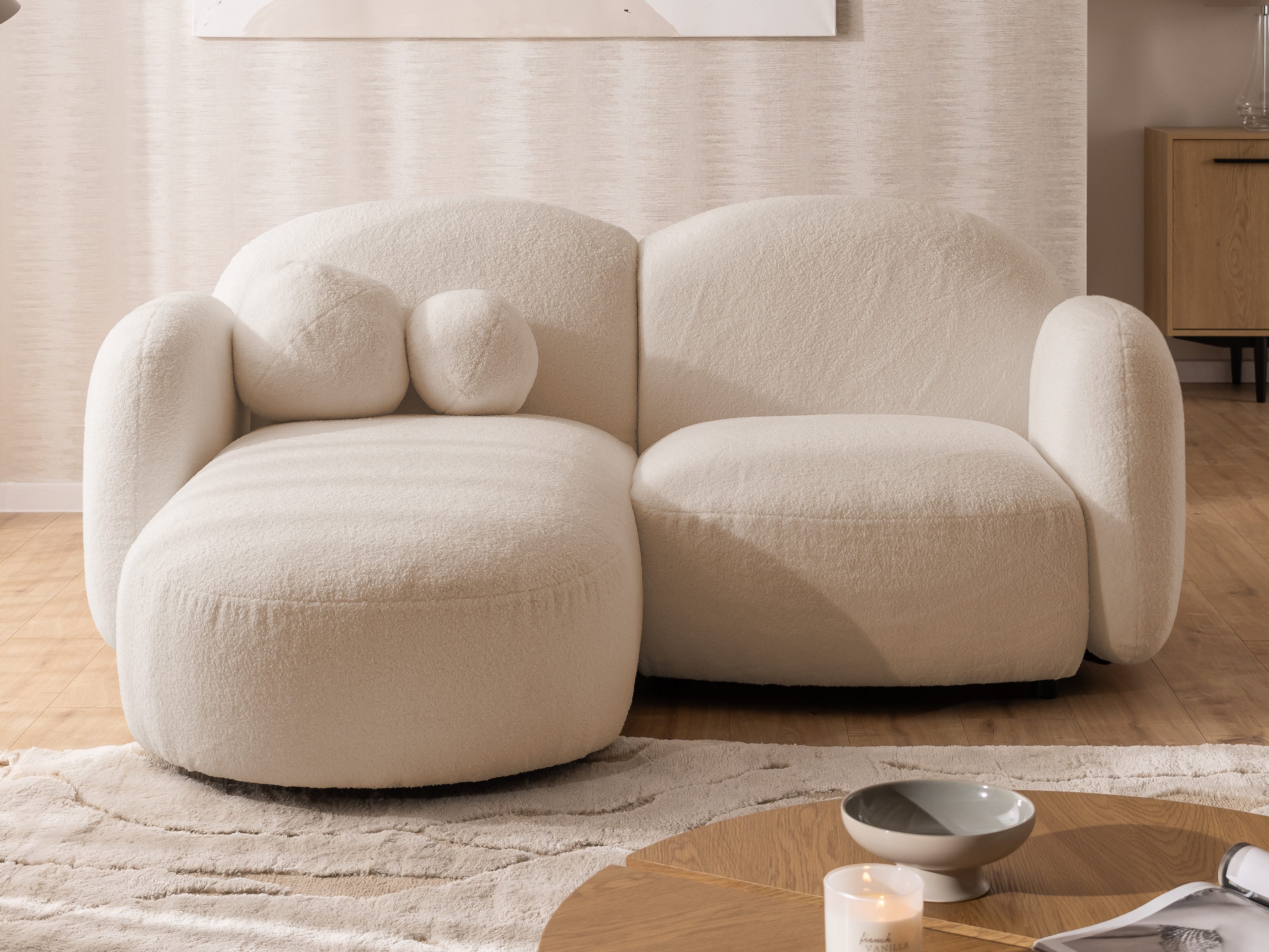 S-Style Möbel Ecksofa Nuvola aus Bouclé-Stoff günstig online kaufen