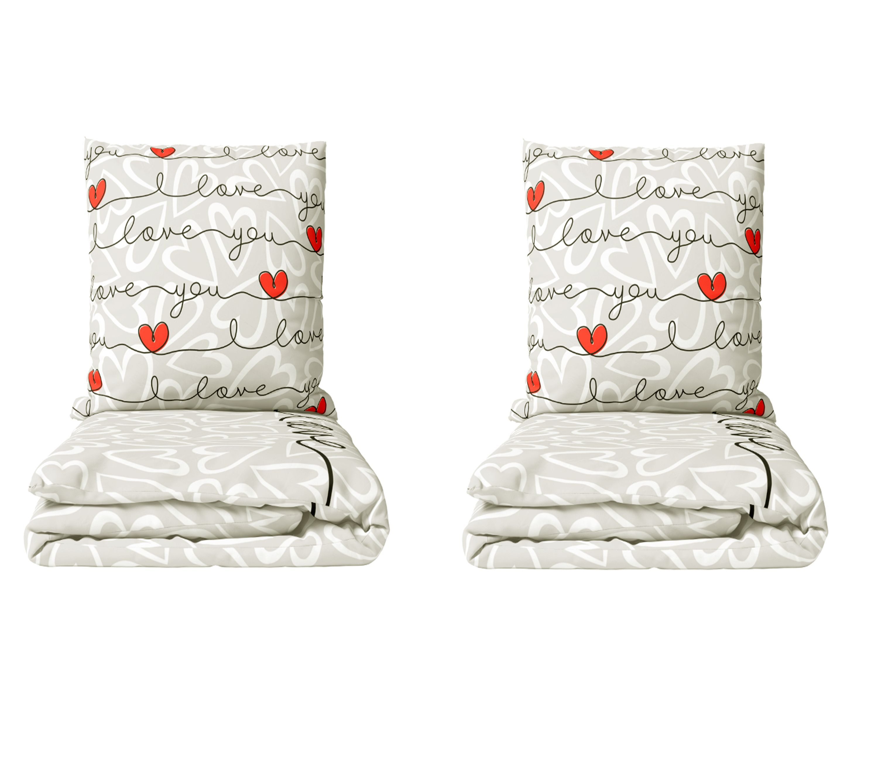 Leonado Vicenti Bettwäsche Love You Schriftzug aus Hochwertiger Mikrofaser, günstig online kaufen