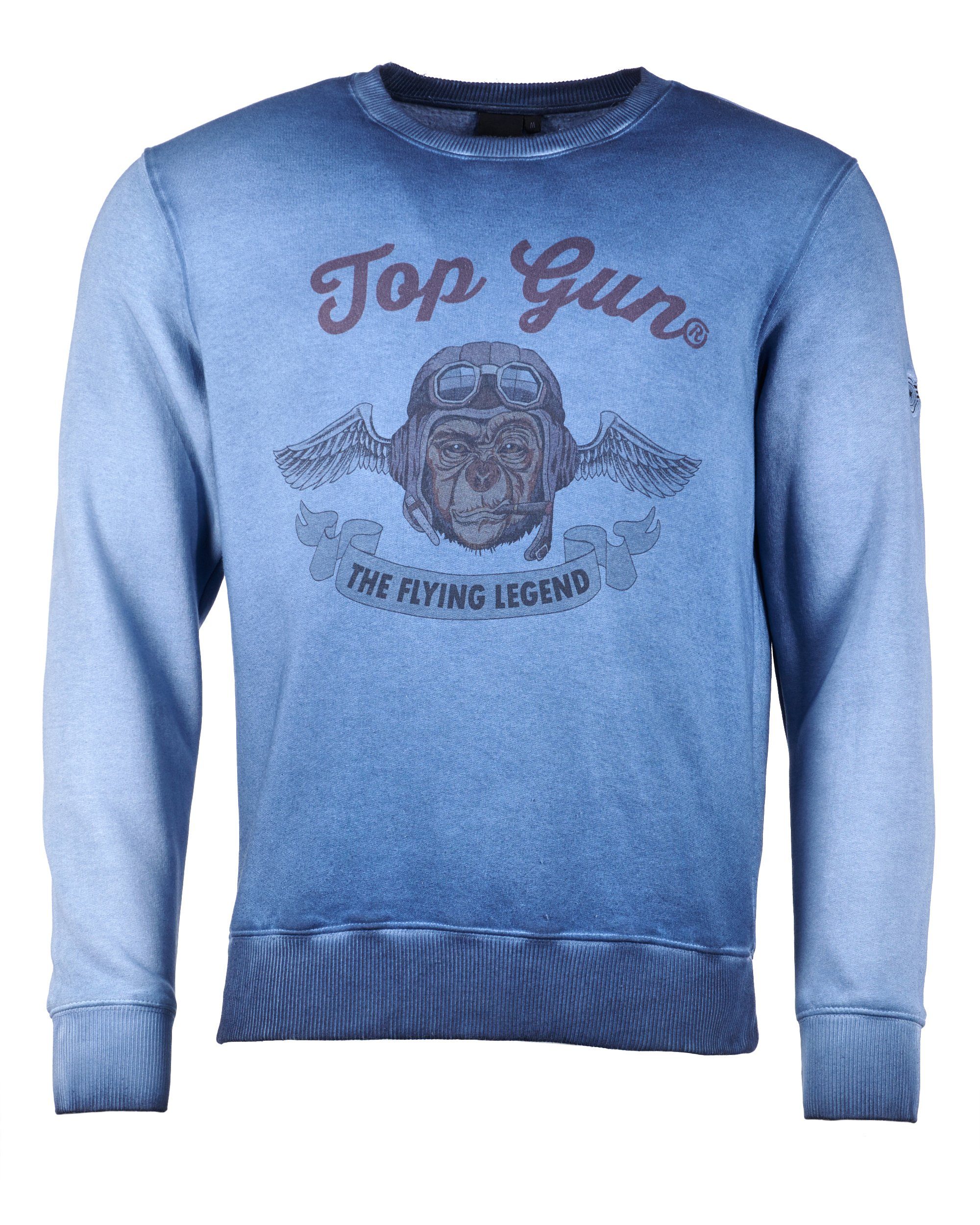 TOP GUN Sweater Smoking Monkey TG20191034 blue | Sweatshirts