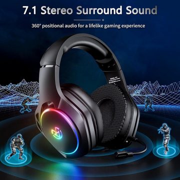 Tatybo WT01 Gaming-Headset (Audioqualität ohne Verlust, Bluetooth, mit abnehmbarem Mikrofon zur Geräuschunterdrückung, 20-Stunden-Akku)