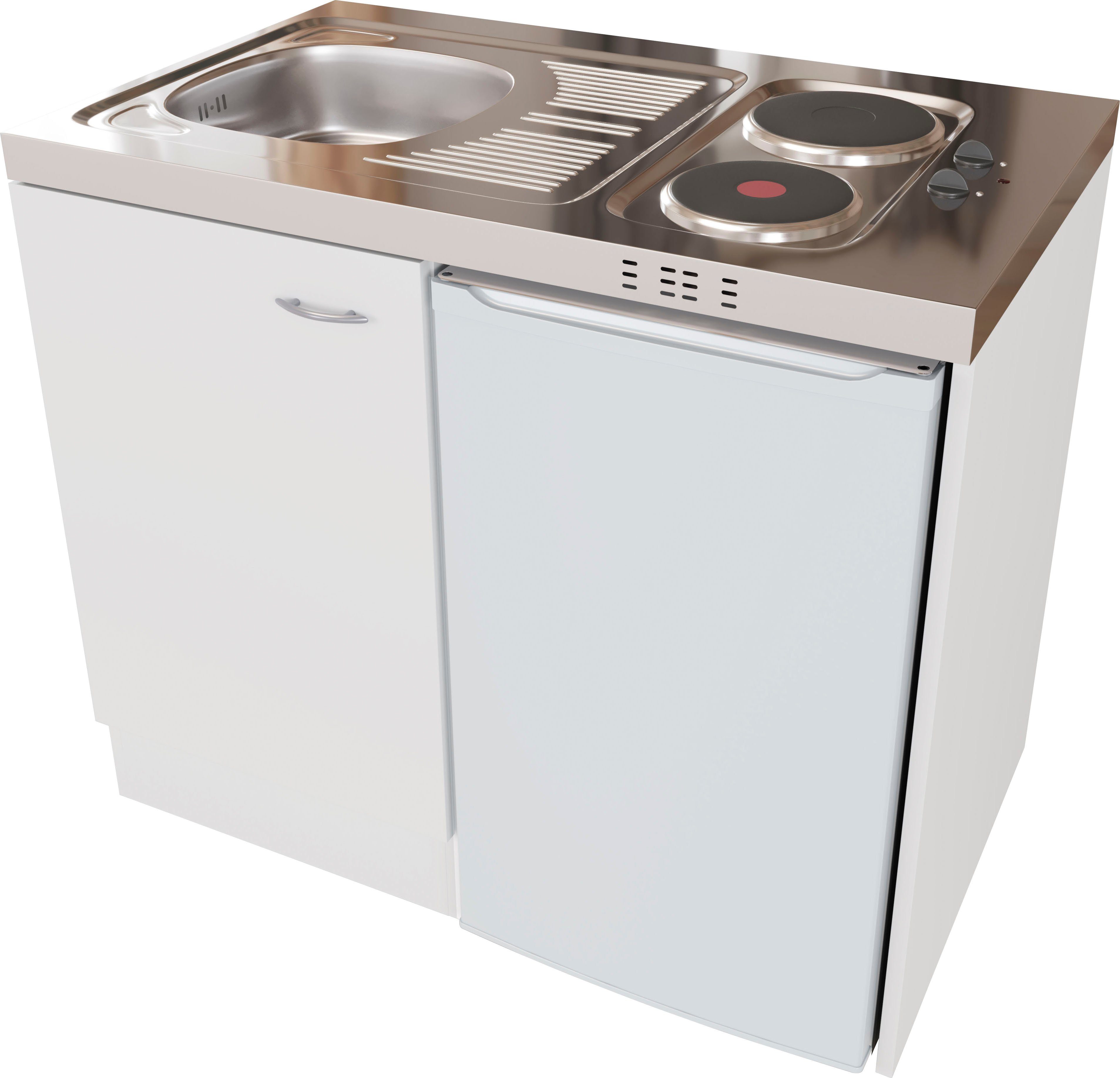 Flex-Well Pantryküche Pantry, Gesamtbreite 100 cm, mit DUO Kochfeld und Kühlschrank