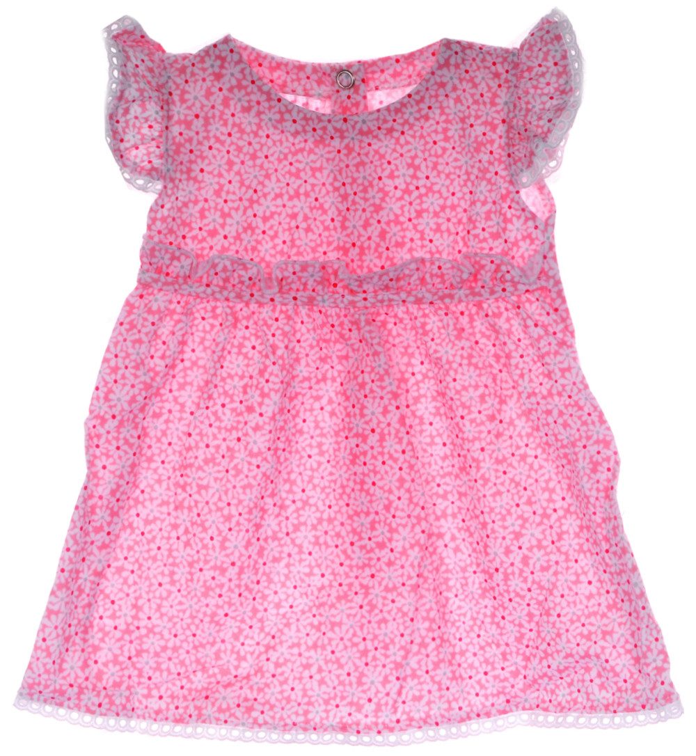 La Bortini Jerseykleid Baby Kleid in Rosa mit Blumen Babykleid sommerlich leicht aus reiner Buamwolle, 50 56 62 68 74 80