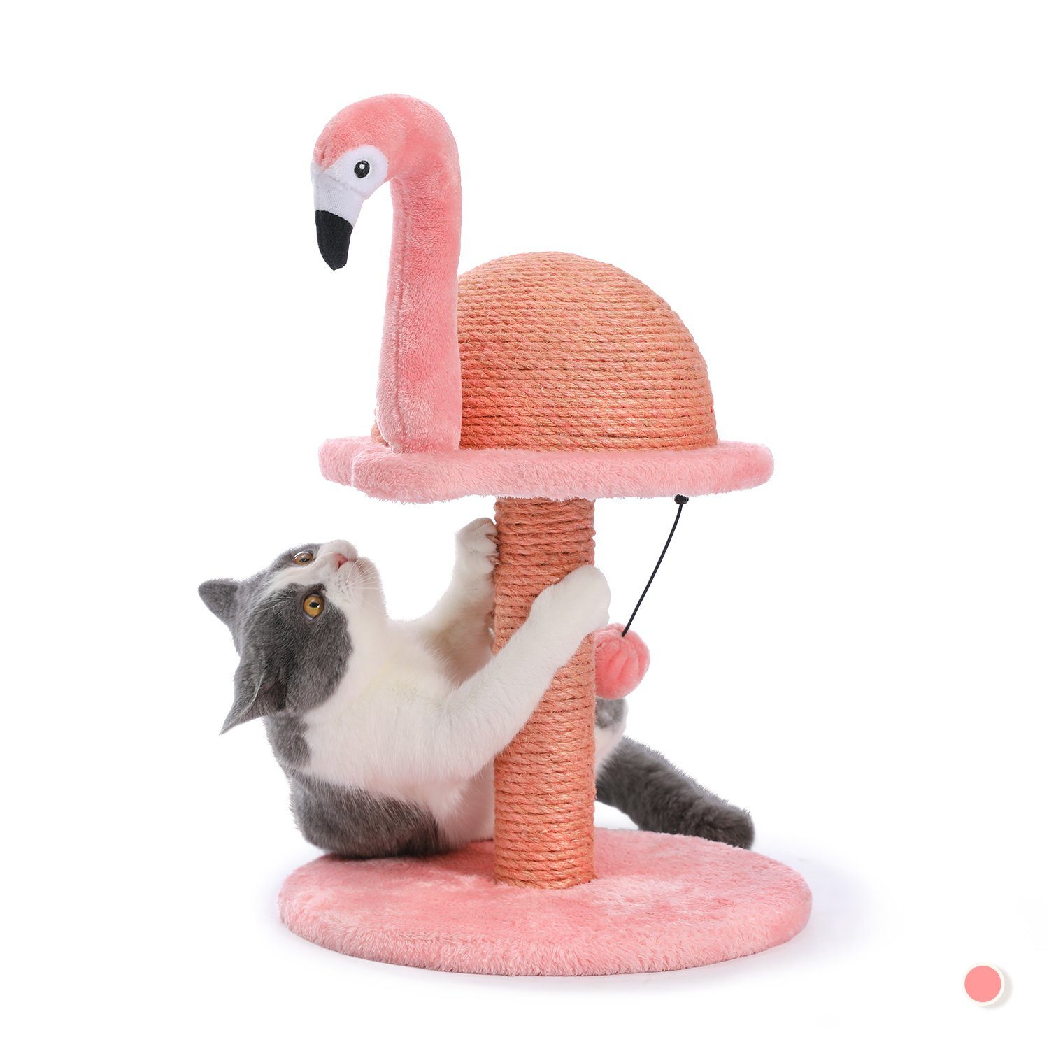 PAWZ Road Kratzbaum Katzenbaum, Kratzsäule,Katzenspielzeug,48cm, Flamingo Kratzbaum, rosa, niedlich