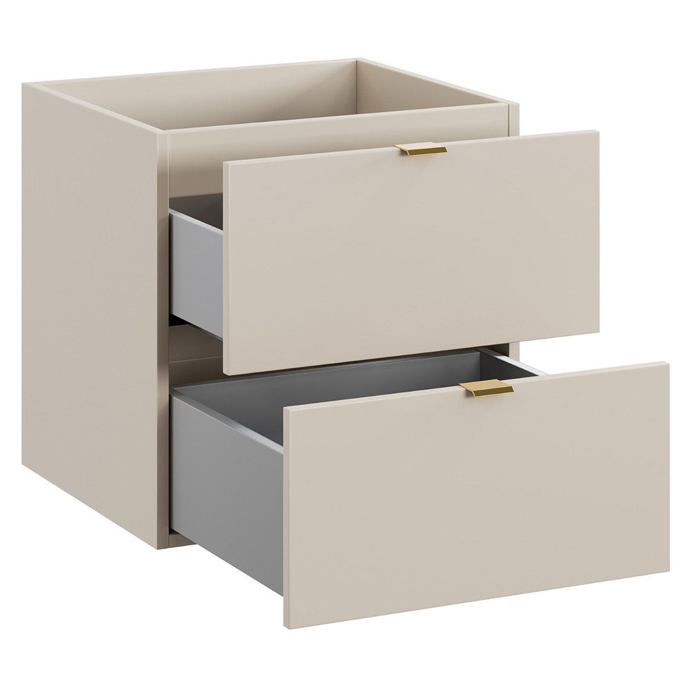 Lomadox Waschbeckenschrank DURANGO-56 60 cm breit in Kaschmir und Eiche mit Baumkantenoptik, 2 Schubladen – Bild 5 von 5