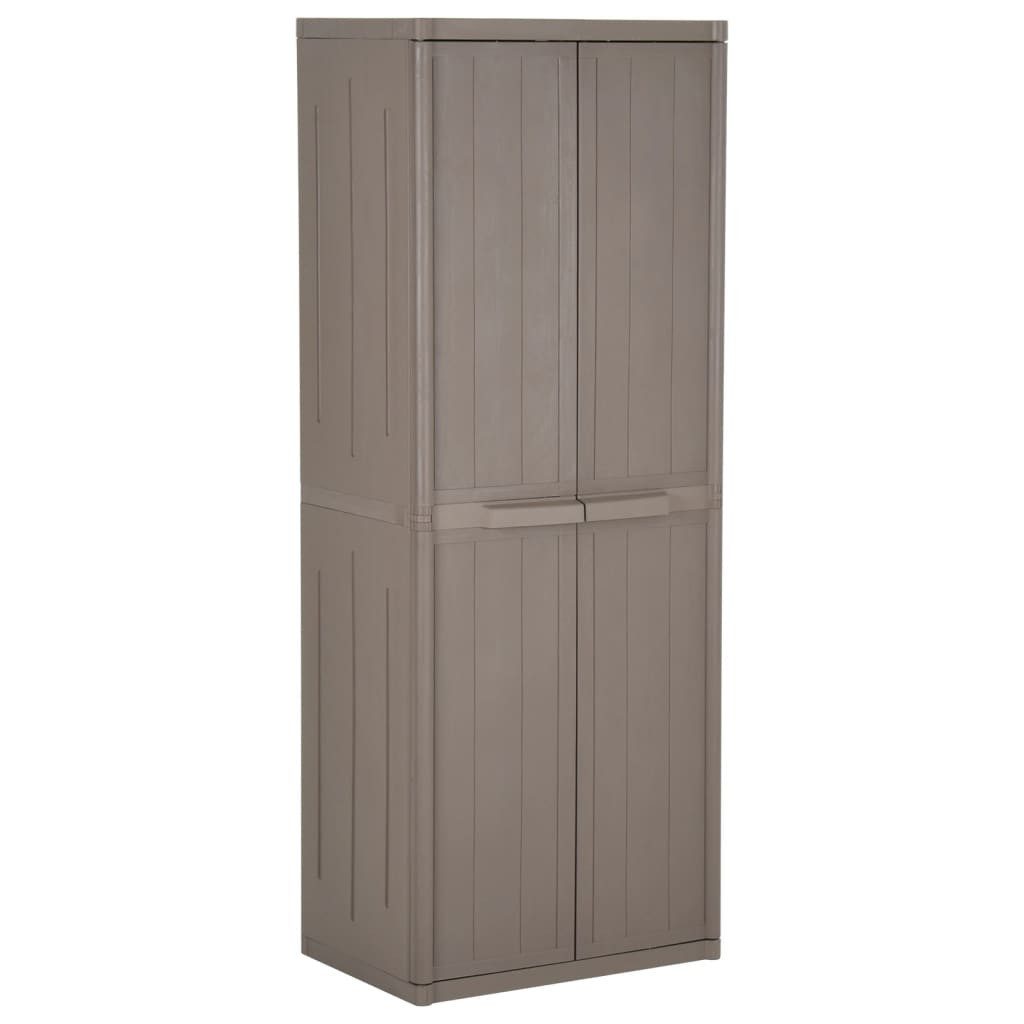 vidaXL Garten-Geräteschrank, Gartenschrank Braun 65x45x172 cm PP Holz-Optik