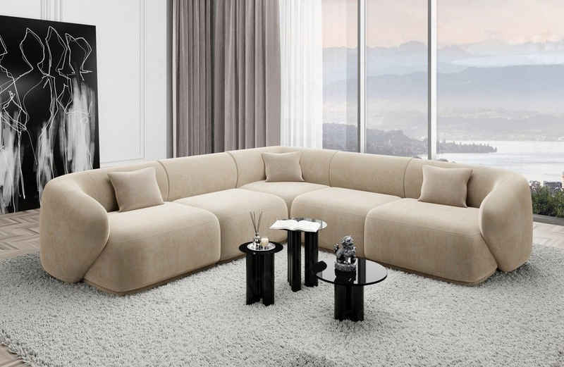 Sofa Dreams Ecksofa Polster Design Samtstoff Sofa Marbella L Form Stoffsofa, Loungesofa