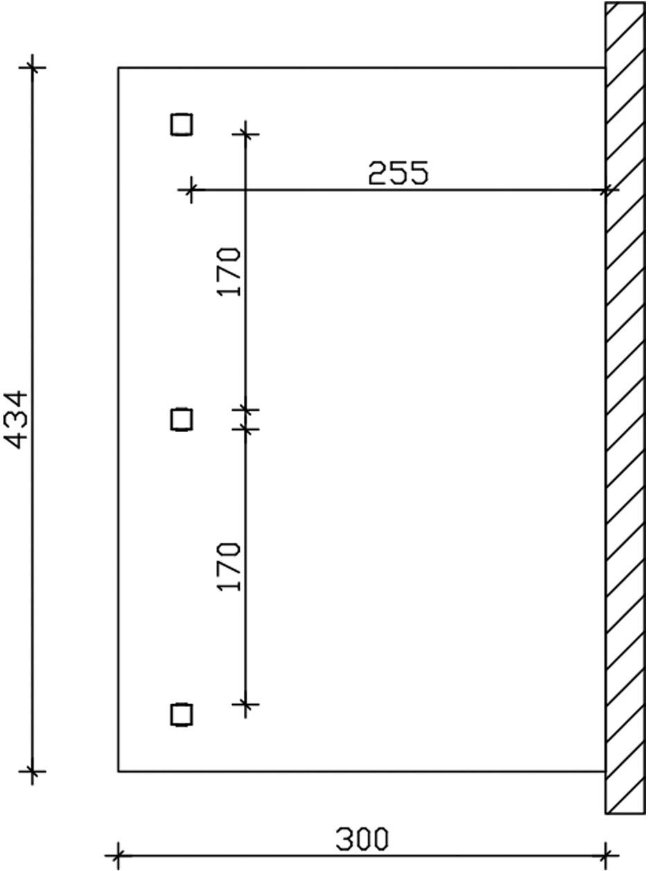 Skanholz Terrassendach Rimini, BxT: 434x300 cm, Bedachung Doppelstegplatten, Douglasie