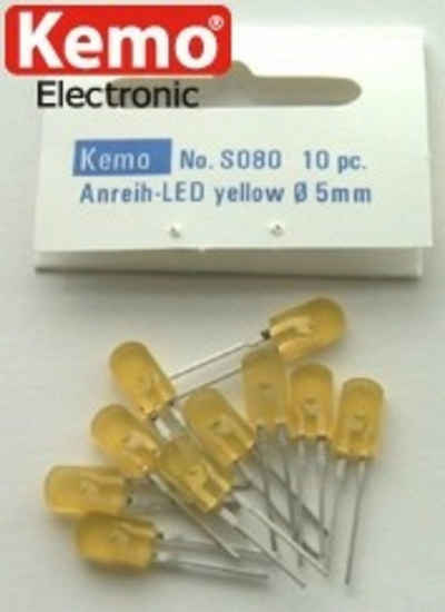 Kemo Modellbausatz Anreih LED Ø 5mm gelb ca. 10 Stück