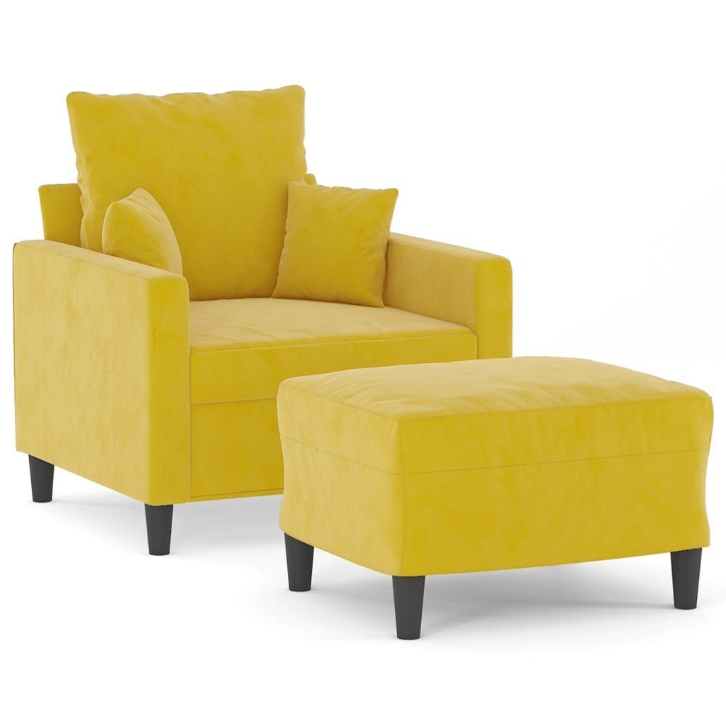 vidaXL Sofa Sessel mit Hocker Gelb günstig online kaufen