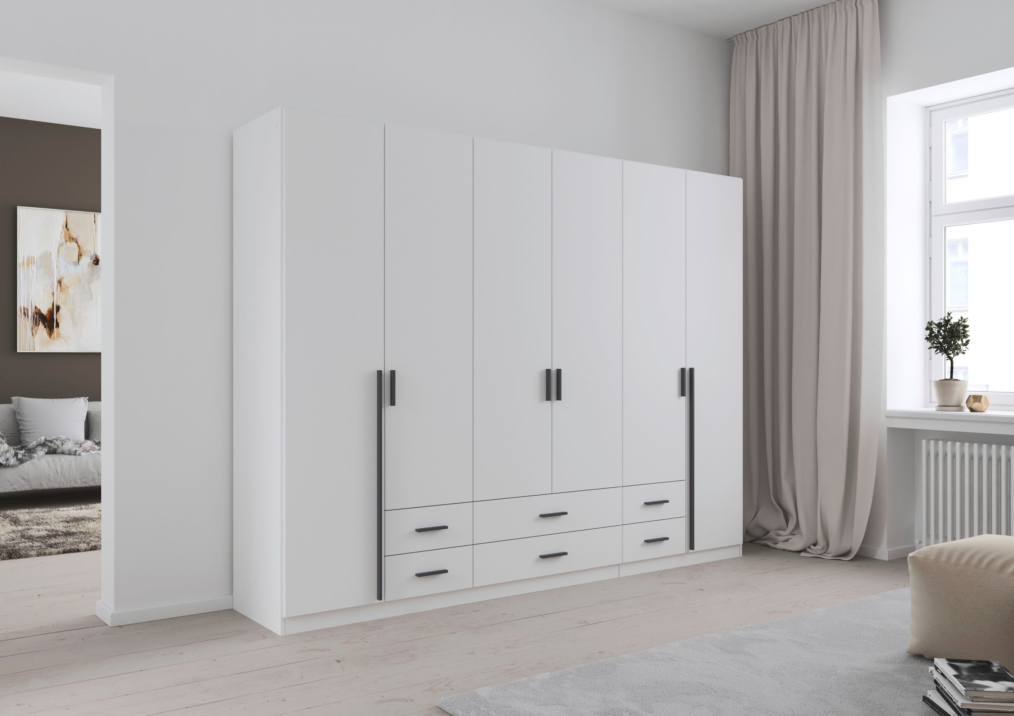 rauch Drehtürenschrank Kleiderschrank Garderobe GAMMA Breiten 271 cm (in 3 Ausstattungen BASIC/CLASSIC/PREMIUM (inkl. SOFT-CLOSE-Funktion) mit Schubladen, verschiedene Griff-Varianten TOPSELLER MADE IN GERMANY