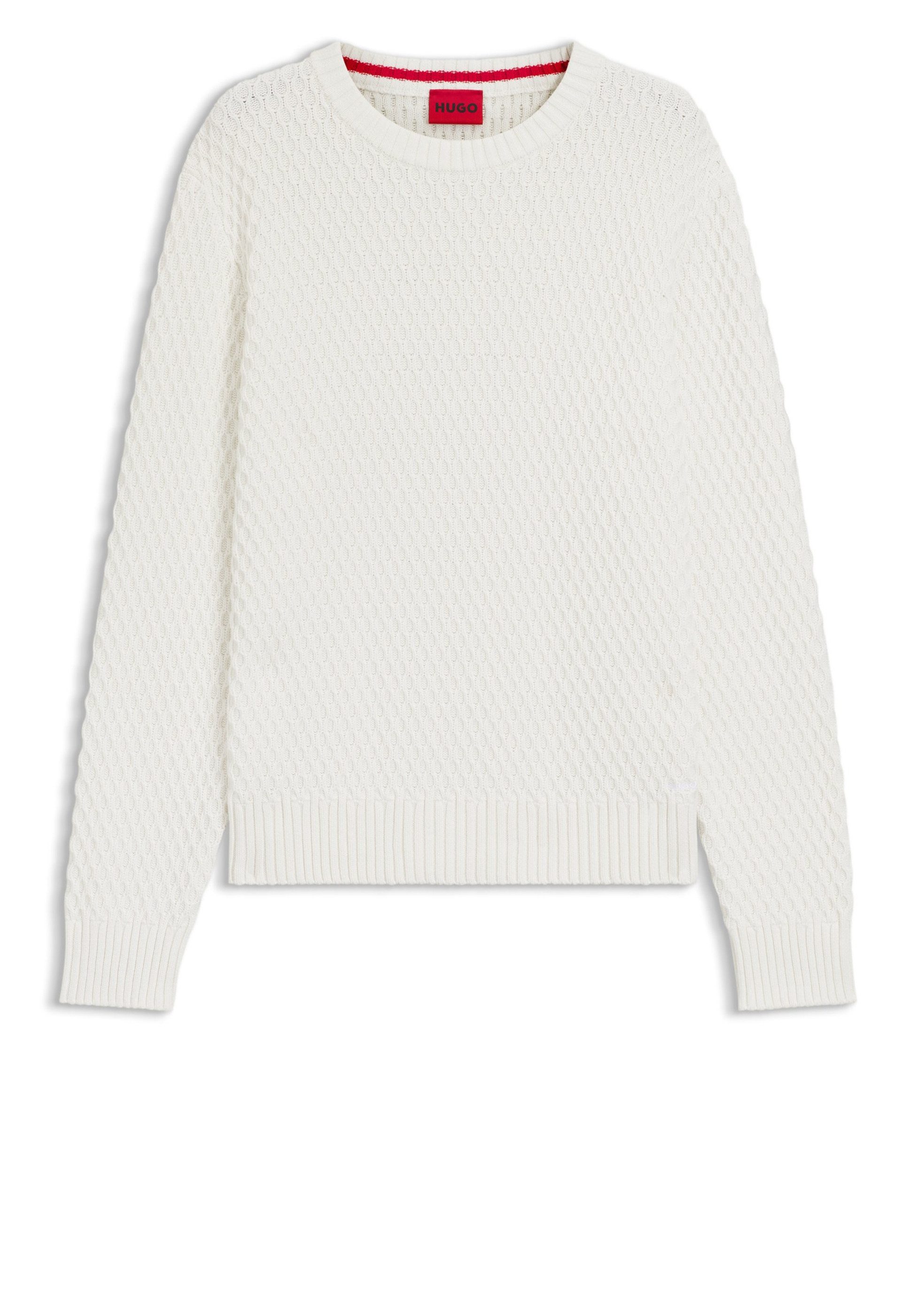 HUGO Strickpullover aus Baumwolle mit 3D-Strickstruktur (1-tlg)