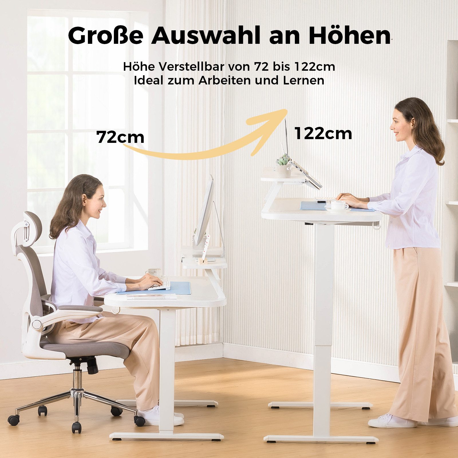 COMHOMA Schreibtisch Höhenverstellbarer Schreibtisch Elektrischer, 120x60cm günstig online kaufen