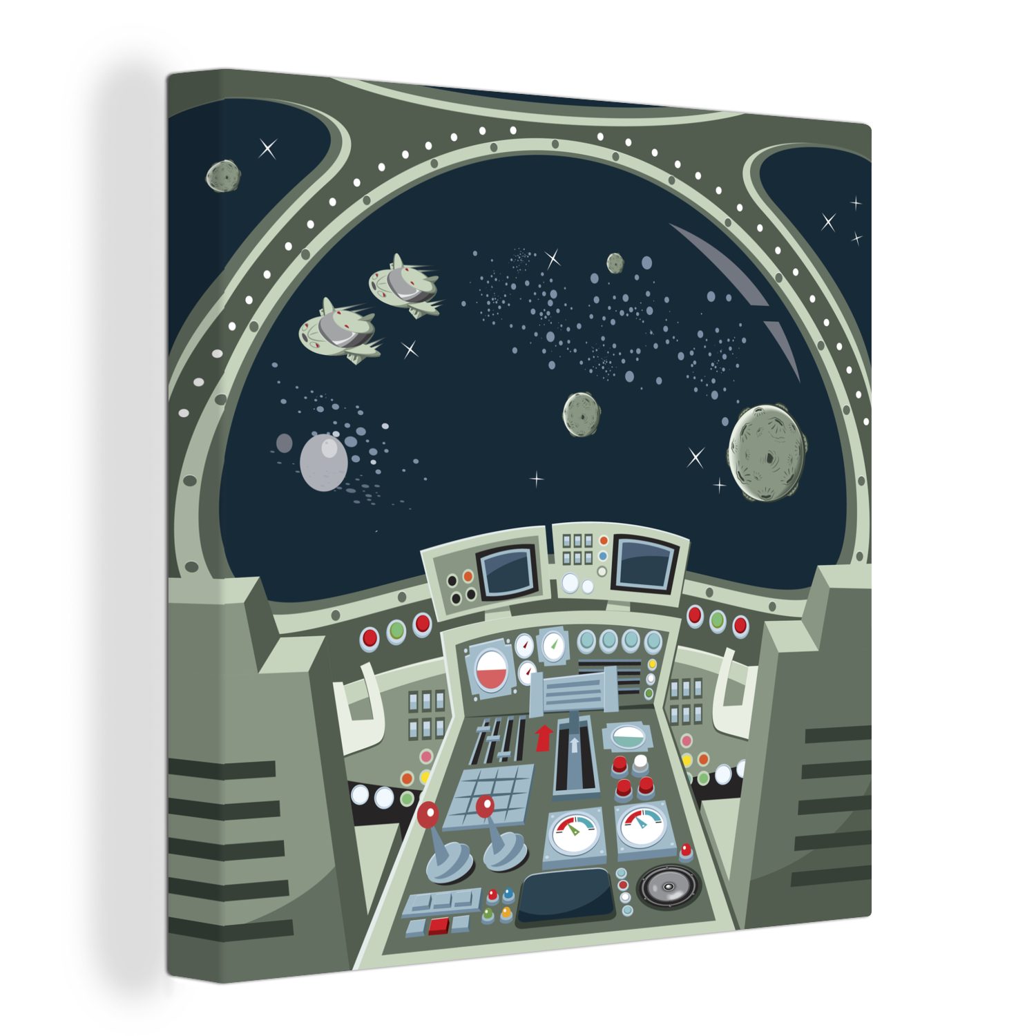 Bilder Illustration Wohnzimmer Weltraum, Cockpits Leinwand OneMillionCanvasses® (1 Schlafzimmer im Leinwandbild des für Eine St),