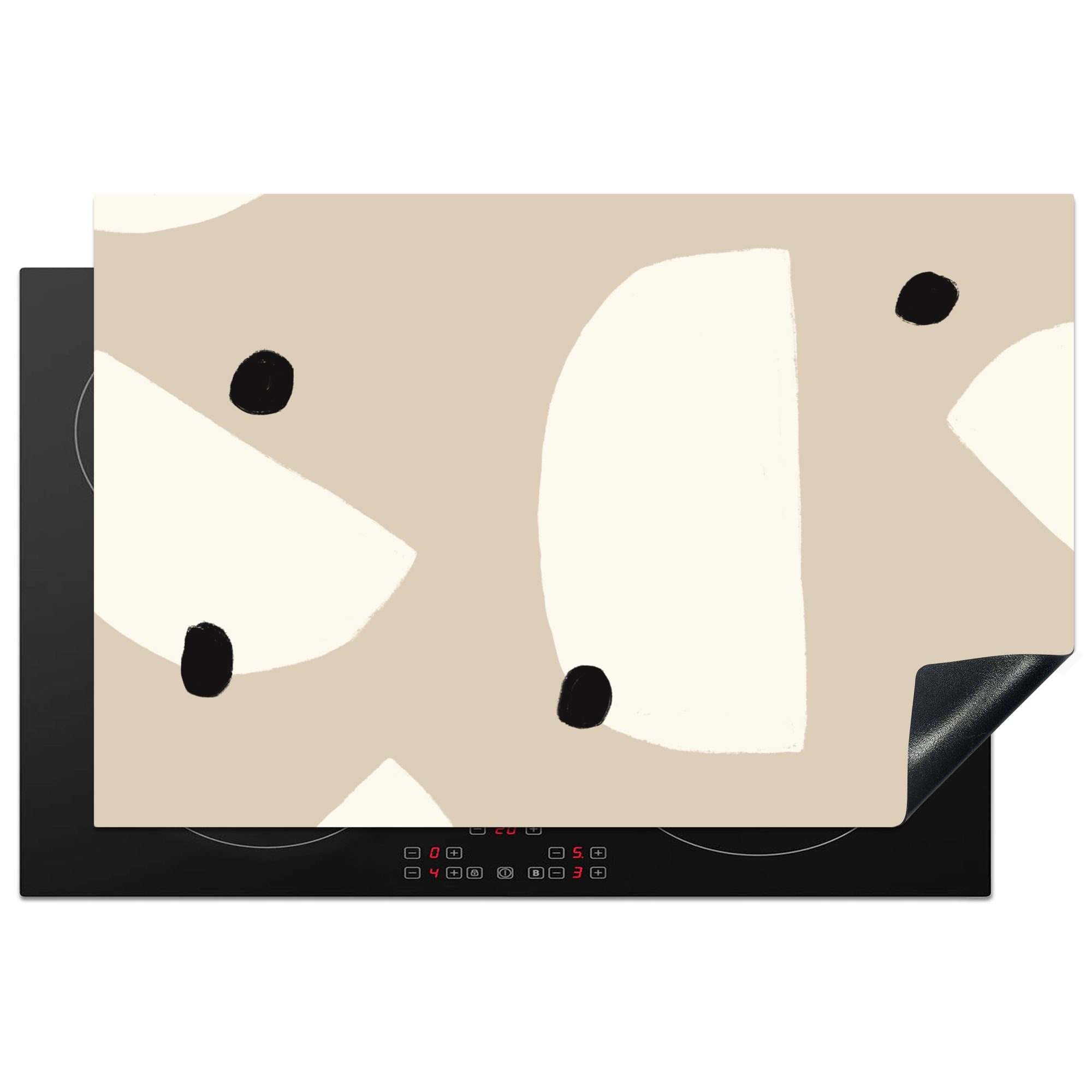 für Schutz die küche, tlg), (1 Ceranfeldabdeckung Design, cm, - Induktionskochfeld 81x52 Abstrakt Herdblende-/Abdeckplatte - Vinyl, MuchoWow Pastell