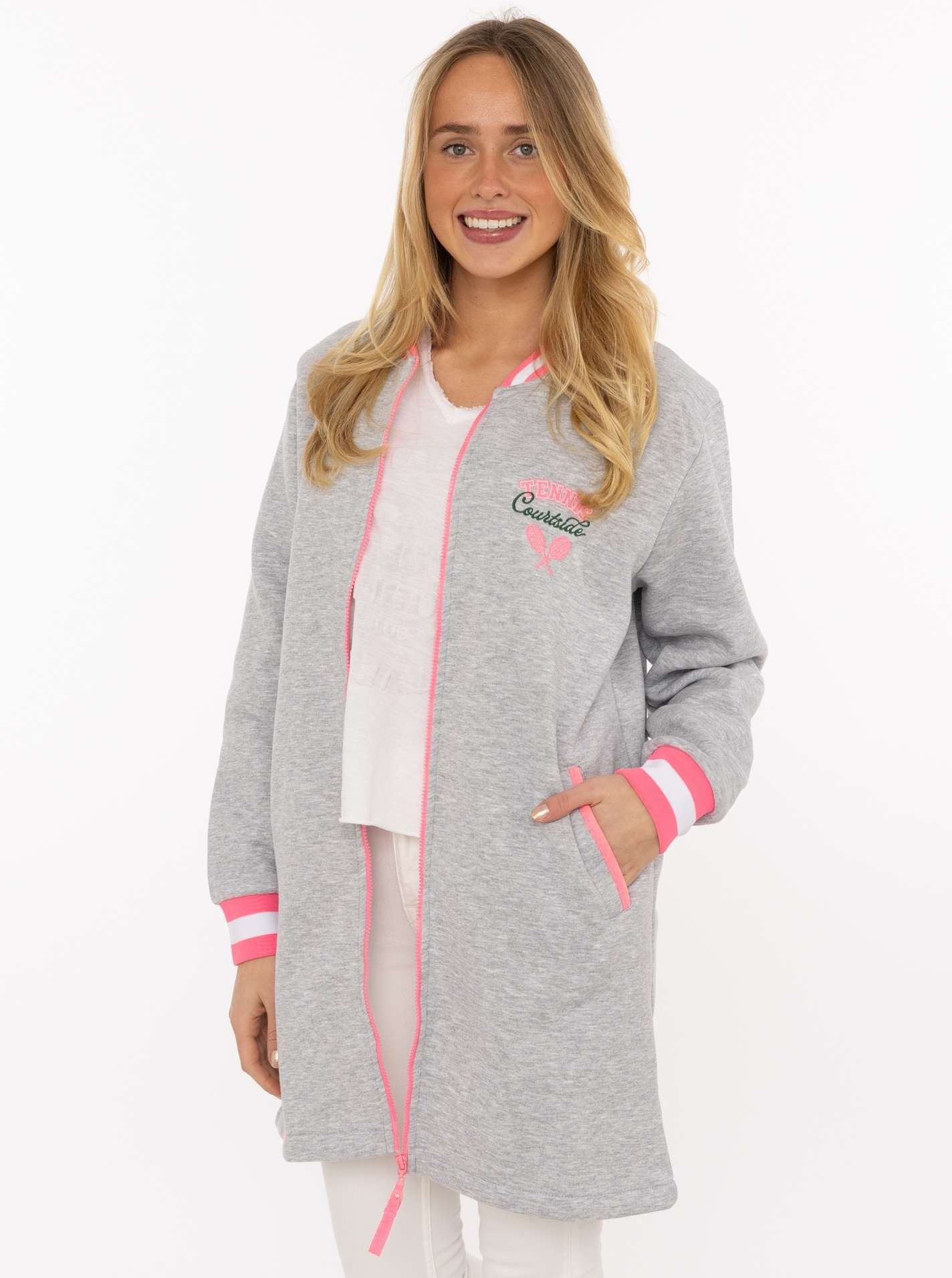 Zwillingsherz Kurzmantel "Courtside" Stickerei,Reßverschluß, elastische Bündchen